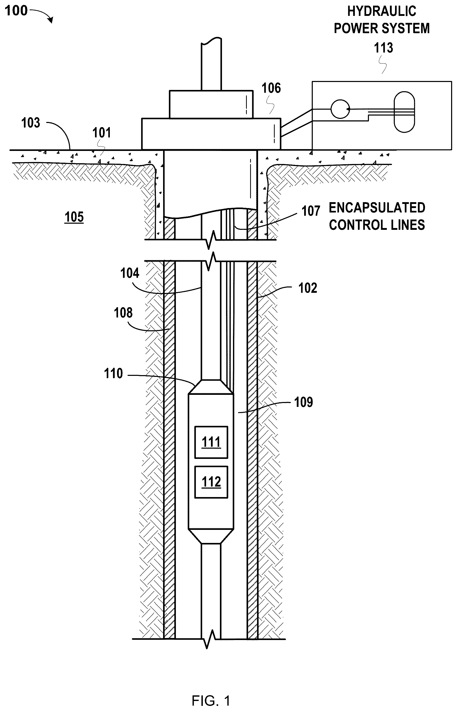 Patent US12618303 Figure 1 – Single solenoid valve electro-hydraulic control system that actuates control valve