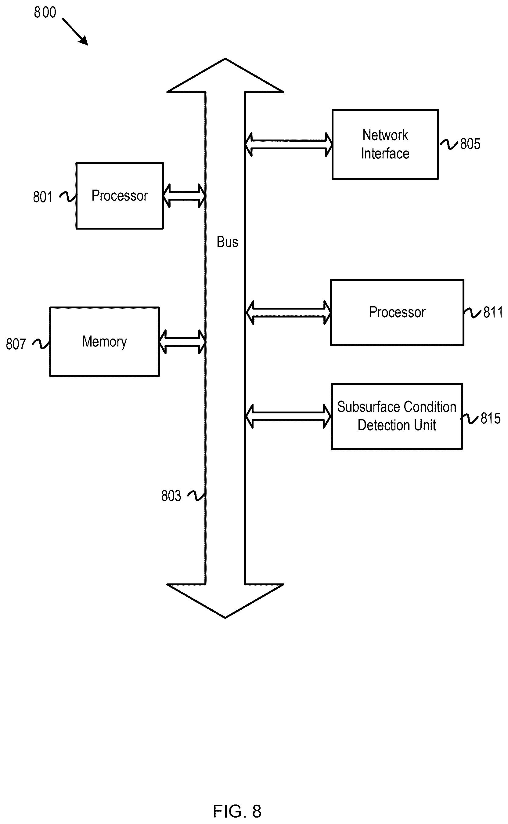Patent US12618313 Figure 8 – Subsurface condition detection using tube waves in a multi-well system