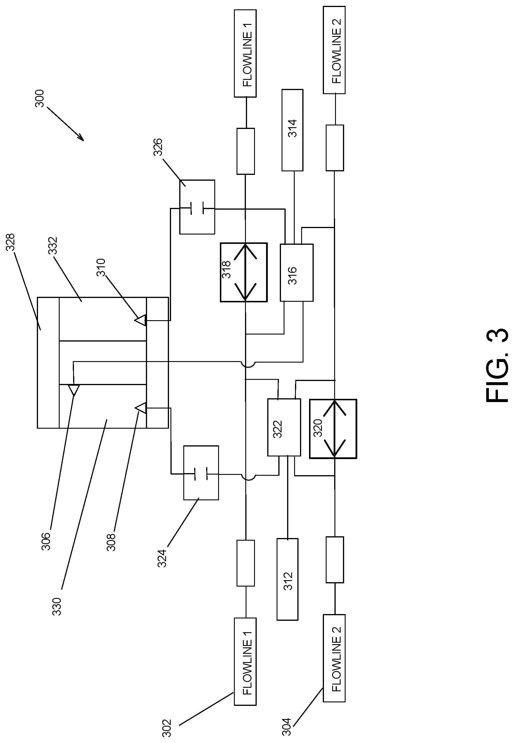 Patent US12618325 Figure 3 – Dynamic multi-flowline control system for downhole tools