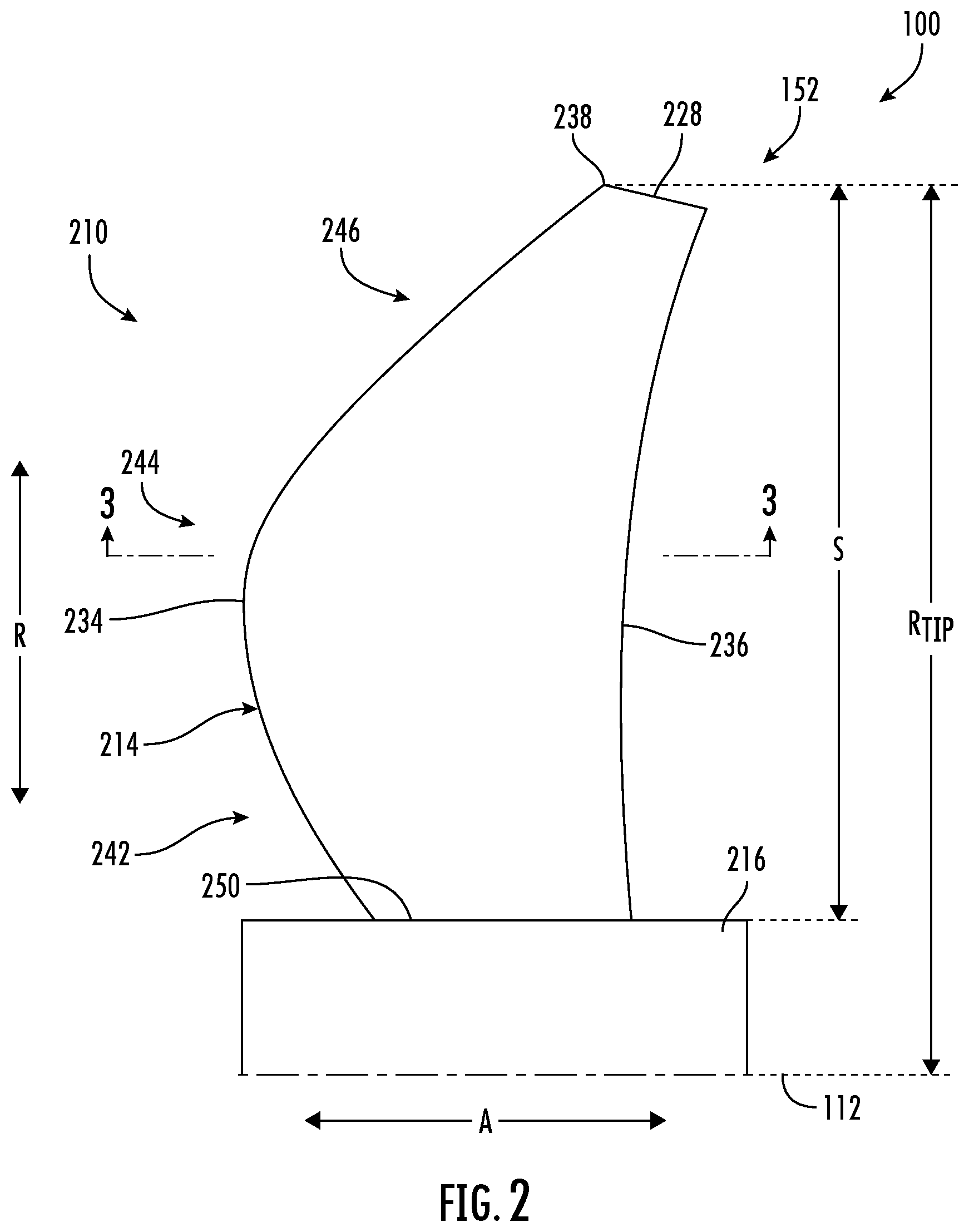 Patent US12618329 Figure 2 – Unducted airfoil assembly