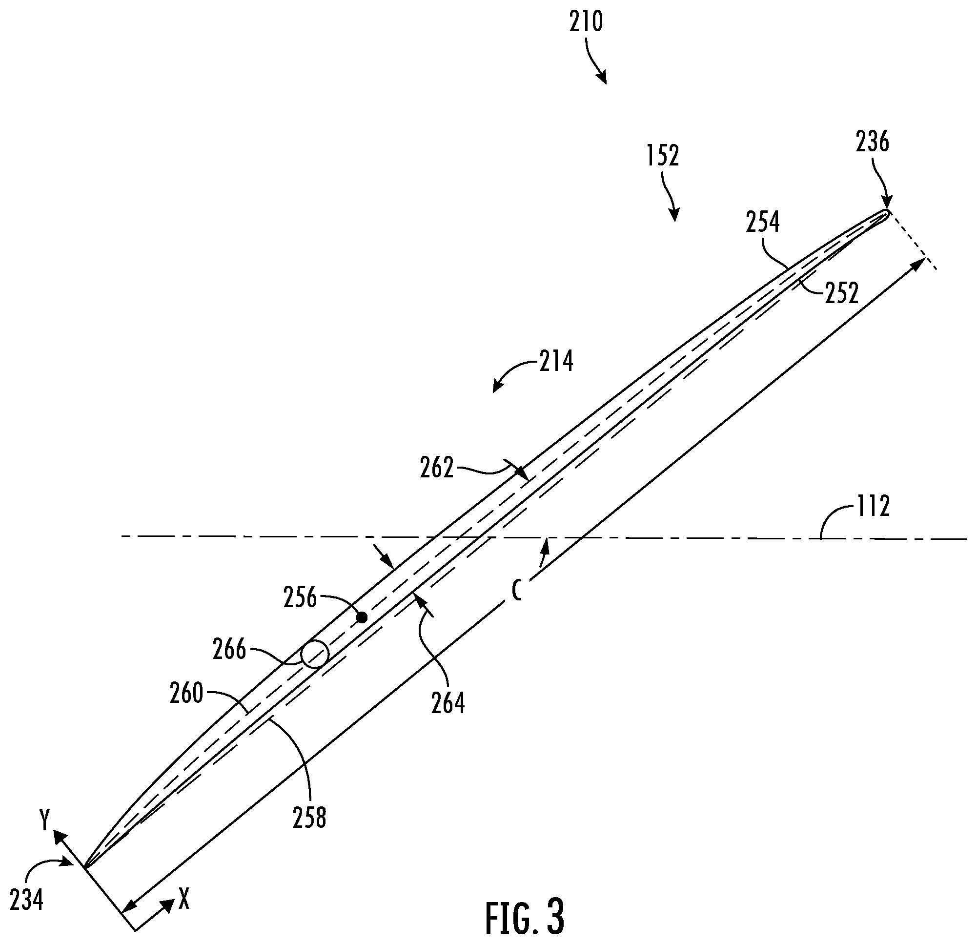 Patent US12618329 Figure 3 – Unducted airfoil assembly