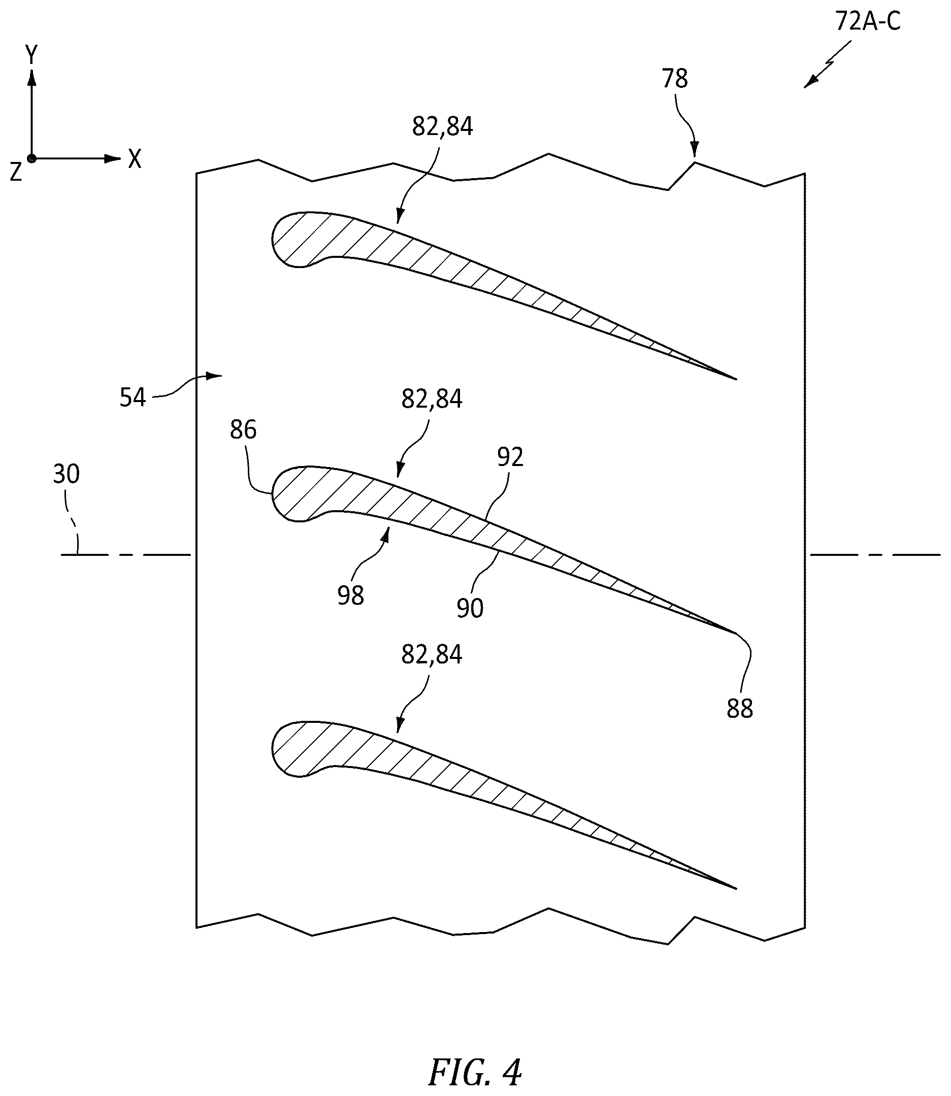 Patent US12618330 Figure 4 – Turbine engine airfoil