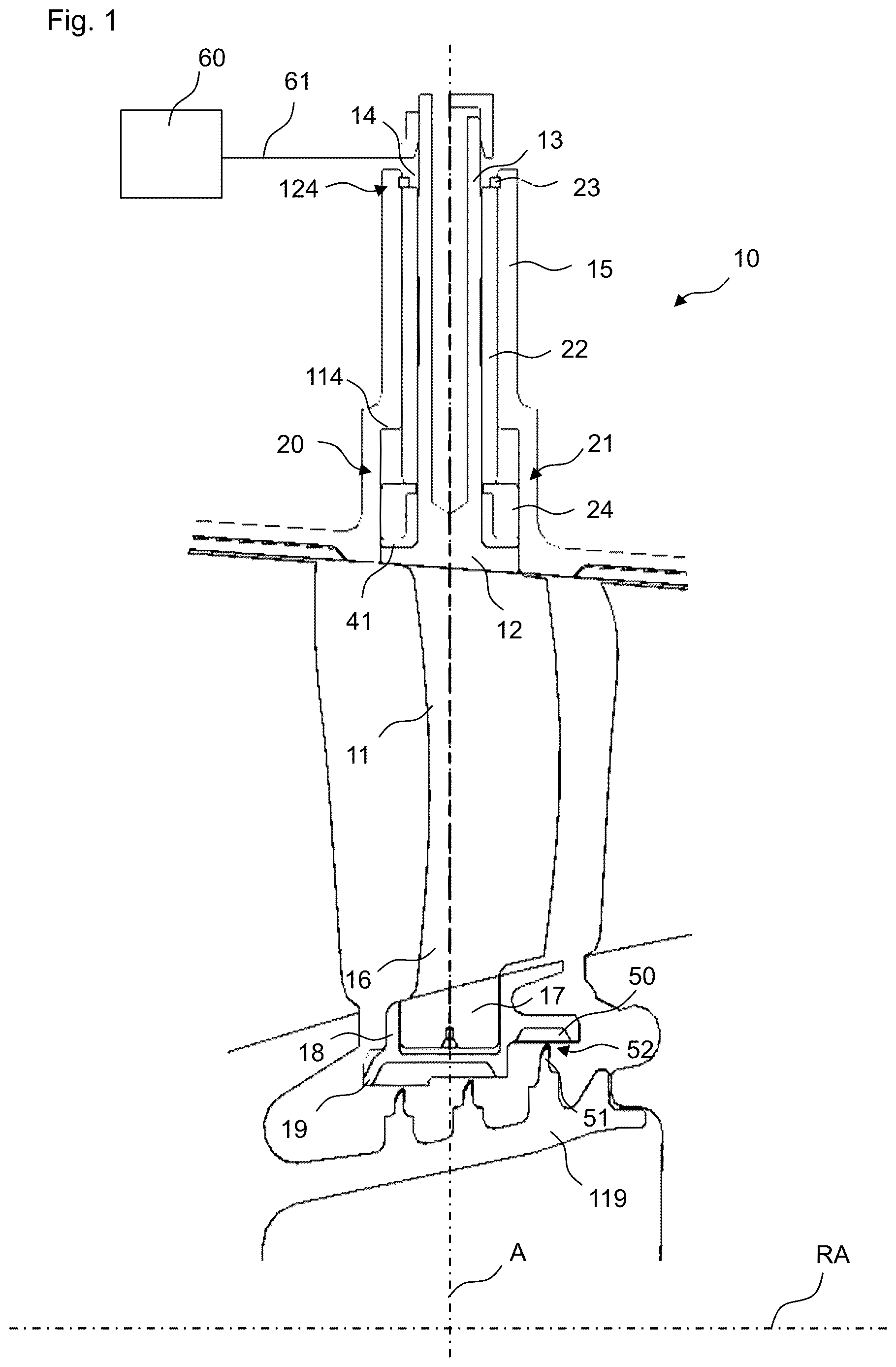 Patent US12618334 Figure 1 – Stator vane assembly of a turbomachine and method for assembling a stator vane assembly