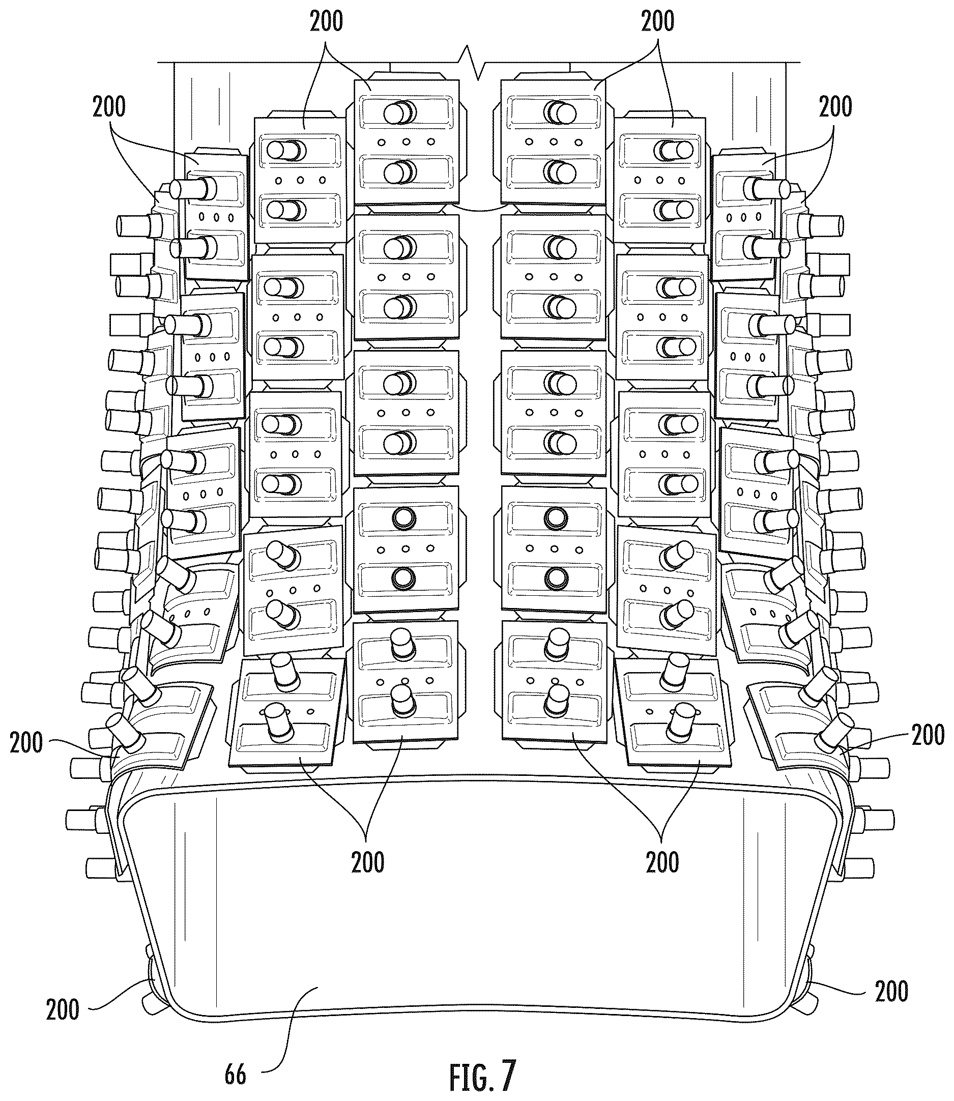 Patent US12618336 Figure 7 – Turbomachine impingement cooling modules