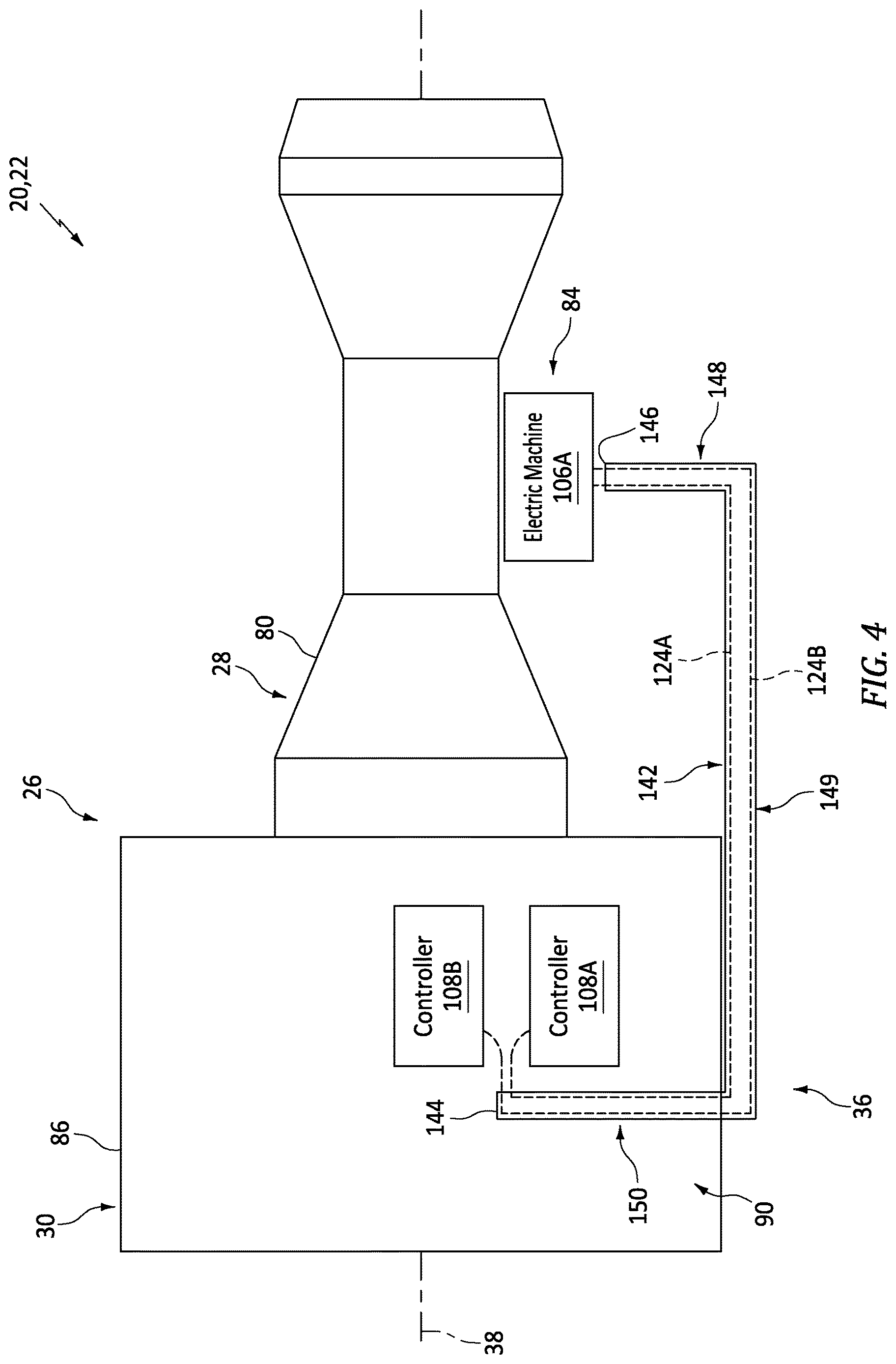 Patent US12618337 Figure 4 – Aircraft powerplant with ventilated cable conduit