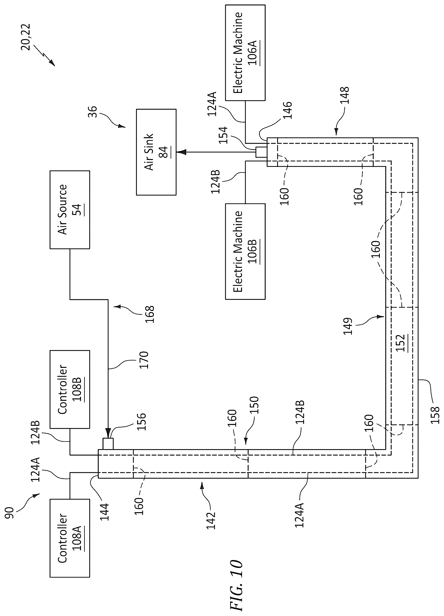 Patent US12618337 Figure 9 – Aircraft powerplant with ventilated cable conduit