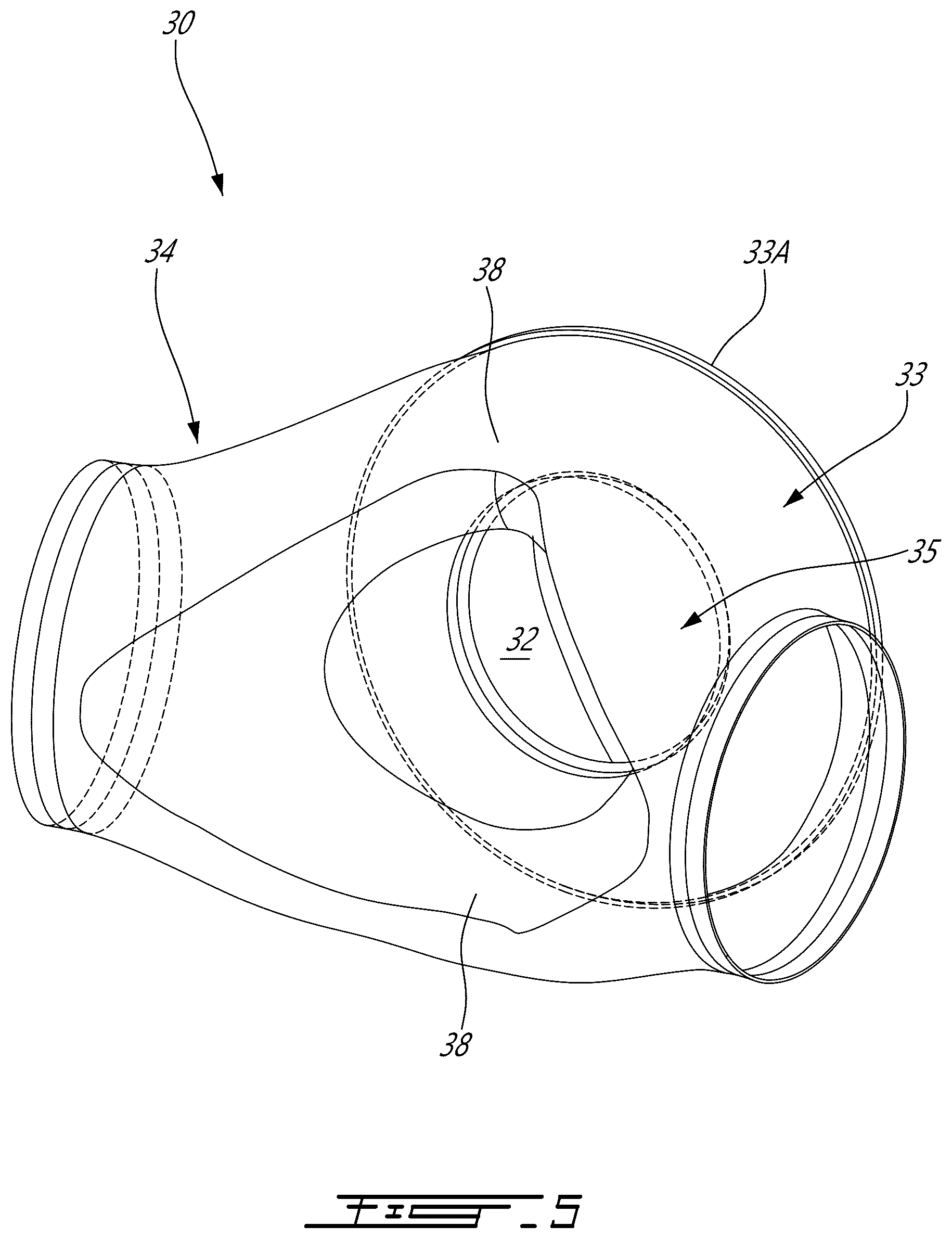 Patent US12618342 Figure 5 – Turbine exhaust case with stiffening brace