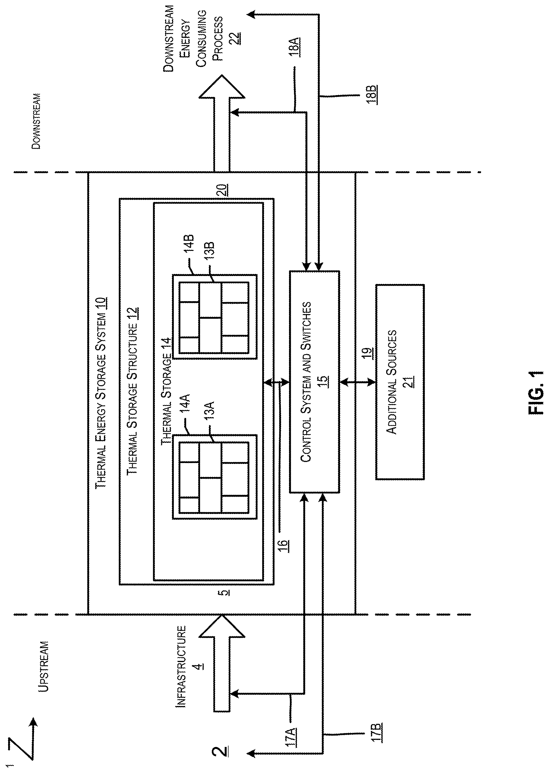 Patent US12618343 — Thermal energy storage system with a heat pump for improved efficiency — Figure 1