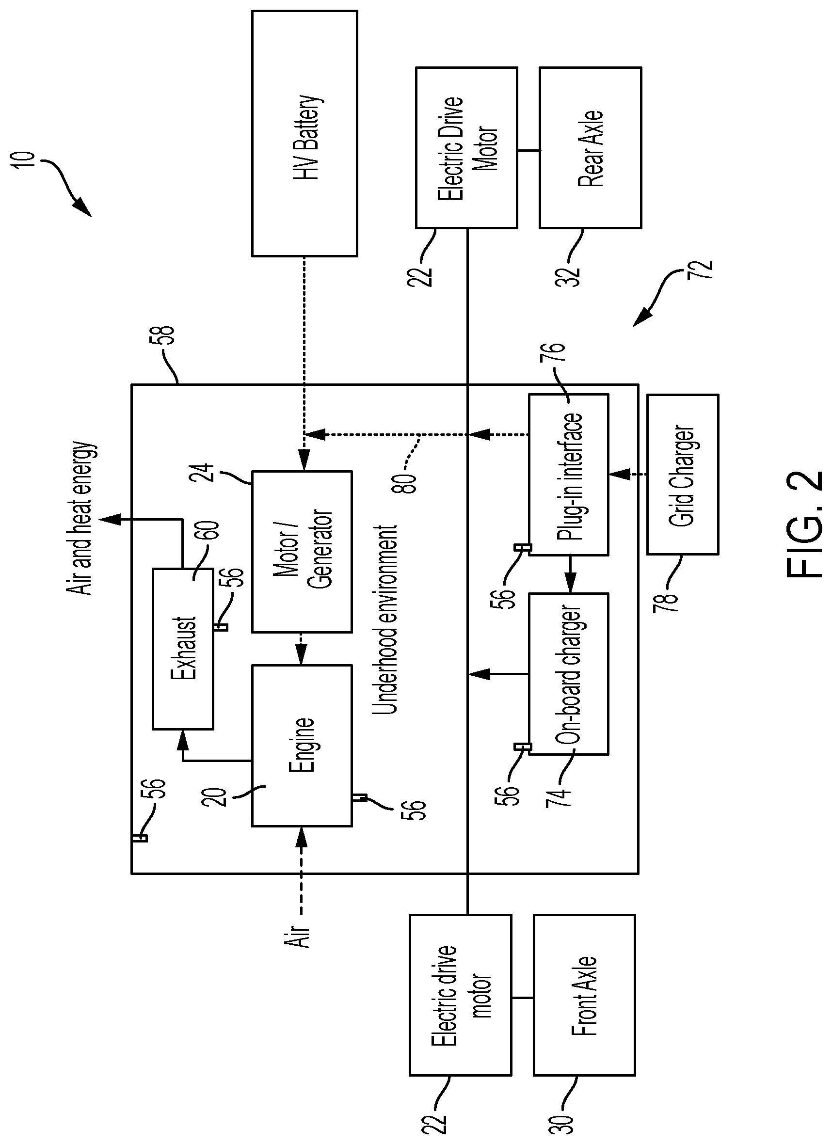 Patent US12618347 Figure 2 – Hybrid vehicle rapid catalyst exhaust cooling