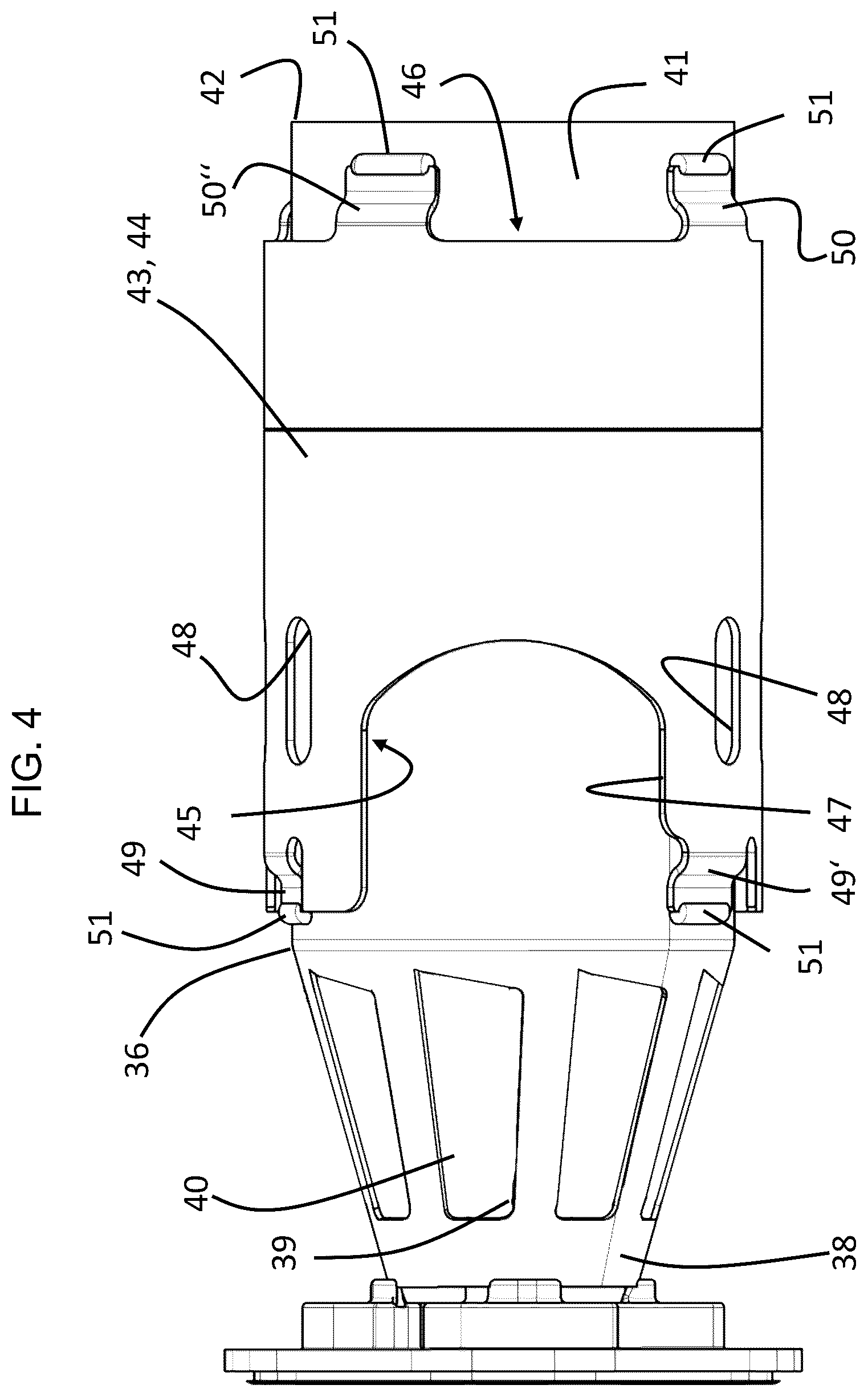 Patent US12618350 Figure 4 – Mixer arrangement for mixing an injection medium injectable by an injector with the exhaust gas of an internal combustion engine