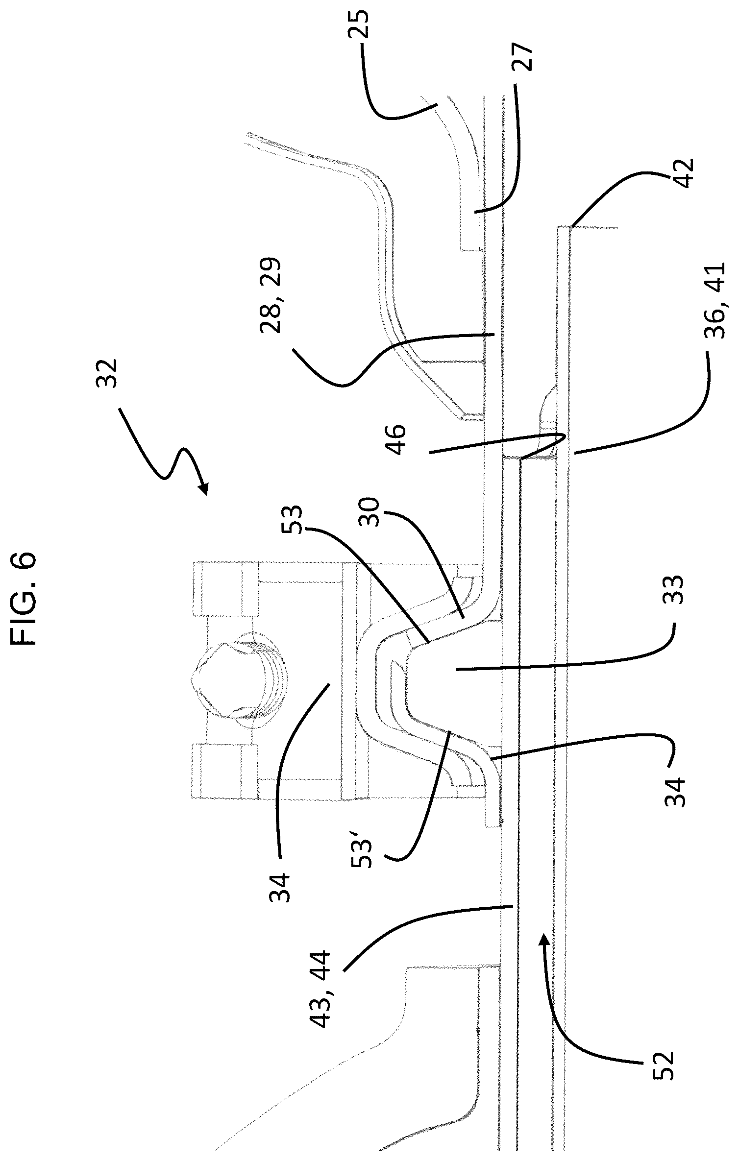 Patent US12618350 Figure 6 – Mixer arrangement for mixing an injection medium injectable by an injector with the exhaust gas of an internal combustion engine