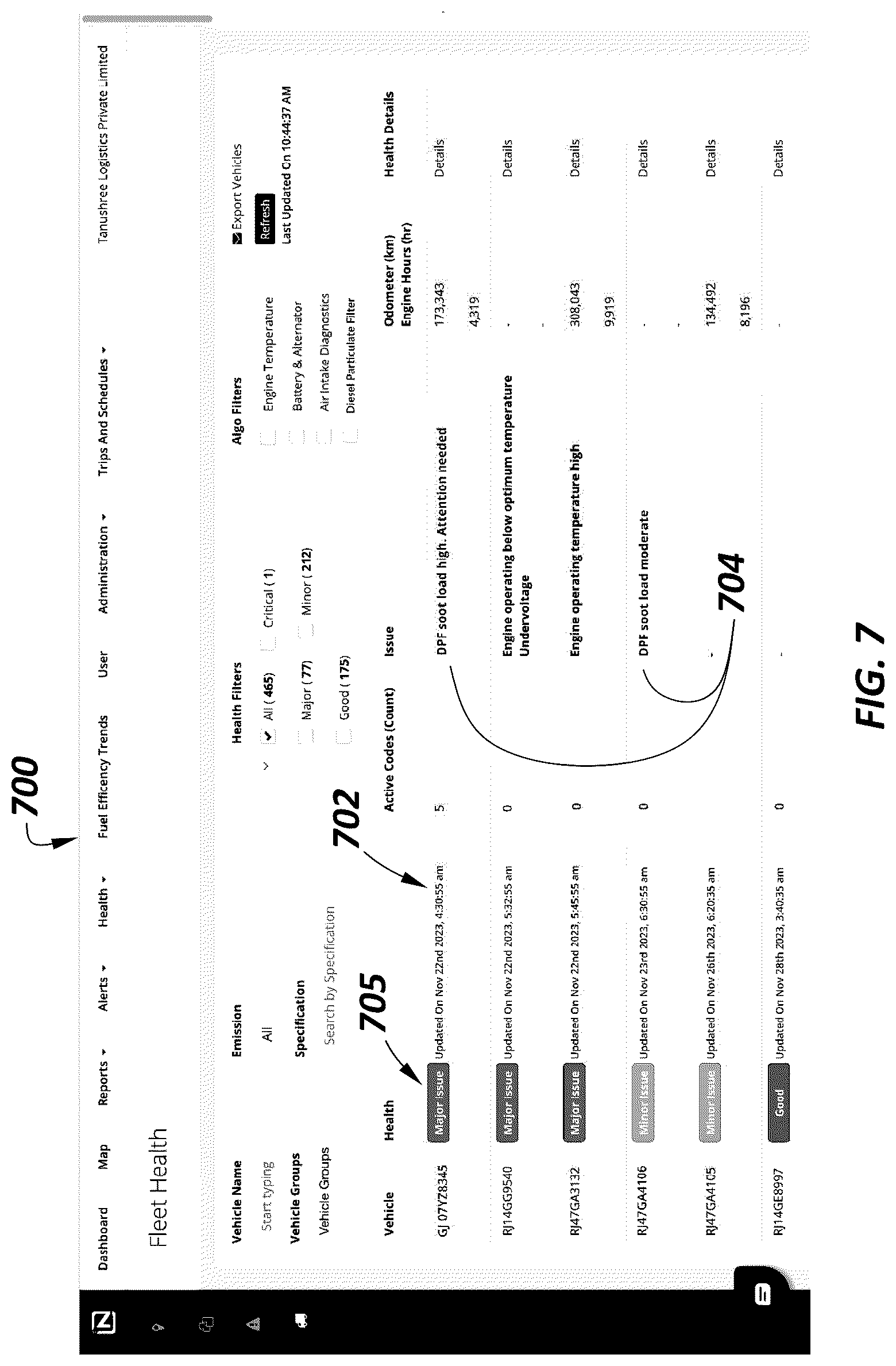 Patent US12618354 Figure 7 – Method and system for detecting and quantifying regeneration events in a diesel particulate filter