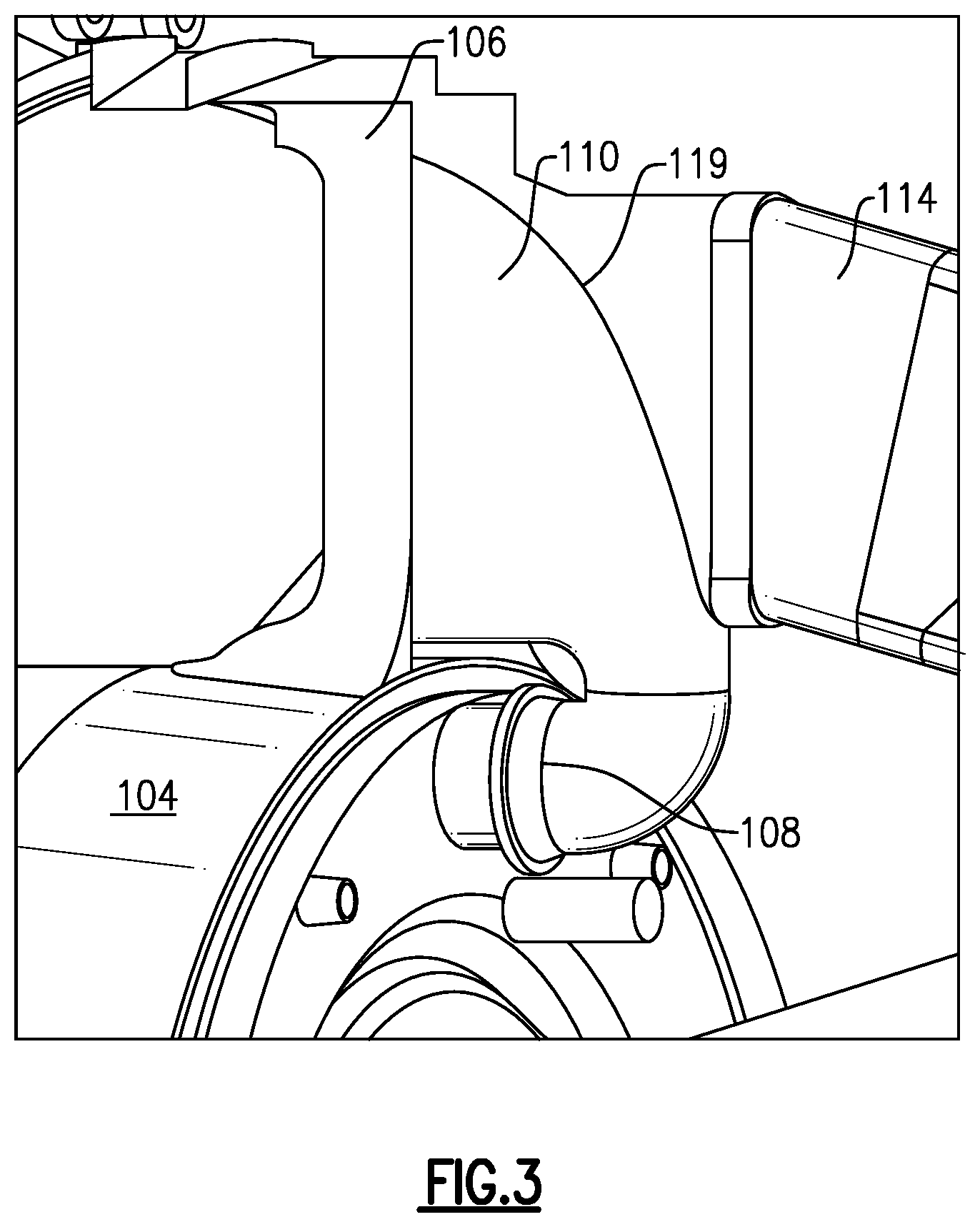 Patent US12618363 Figure 3 – Bifurcation air scoop for gas turbine engine