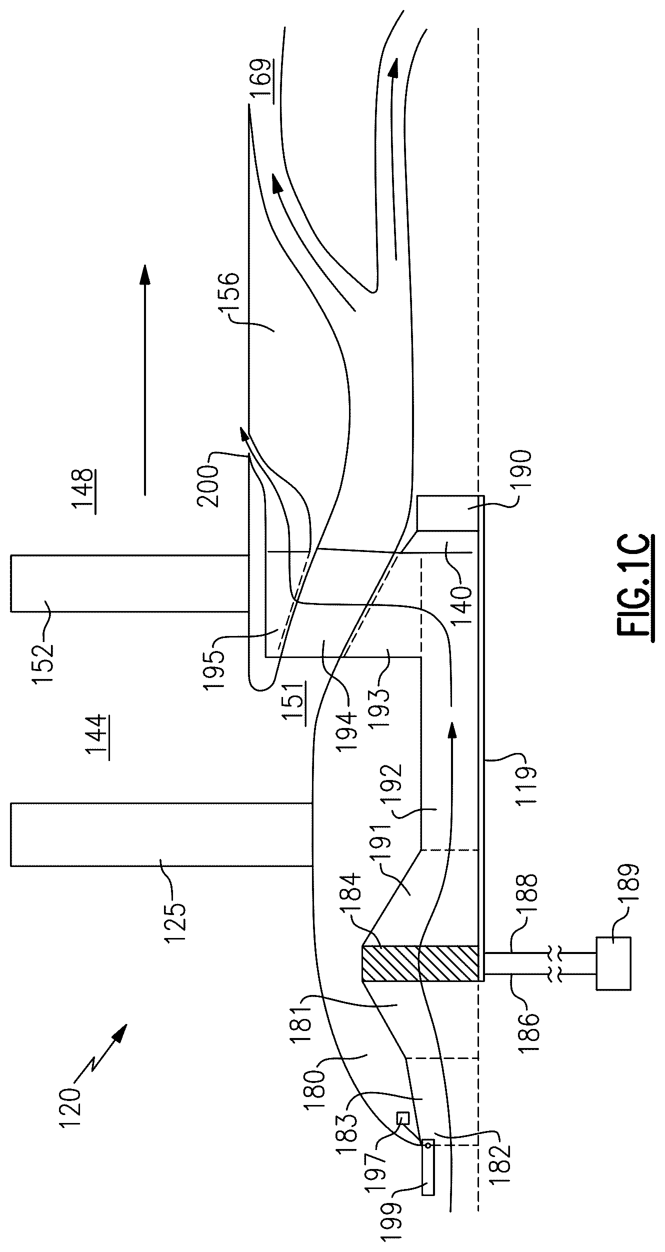 Patent US12618367 Figure 2 – Open rotor nose cone ram air heat exchanger with exhaust of cooling air through static structure