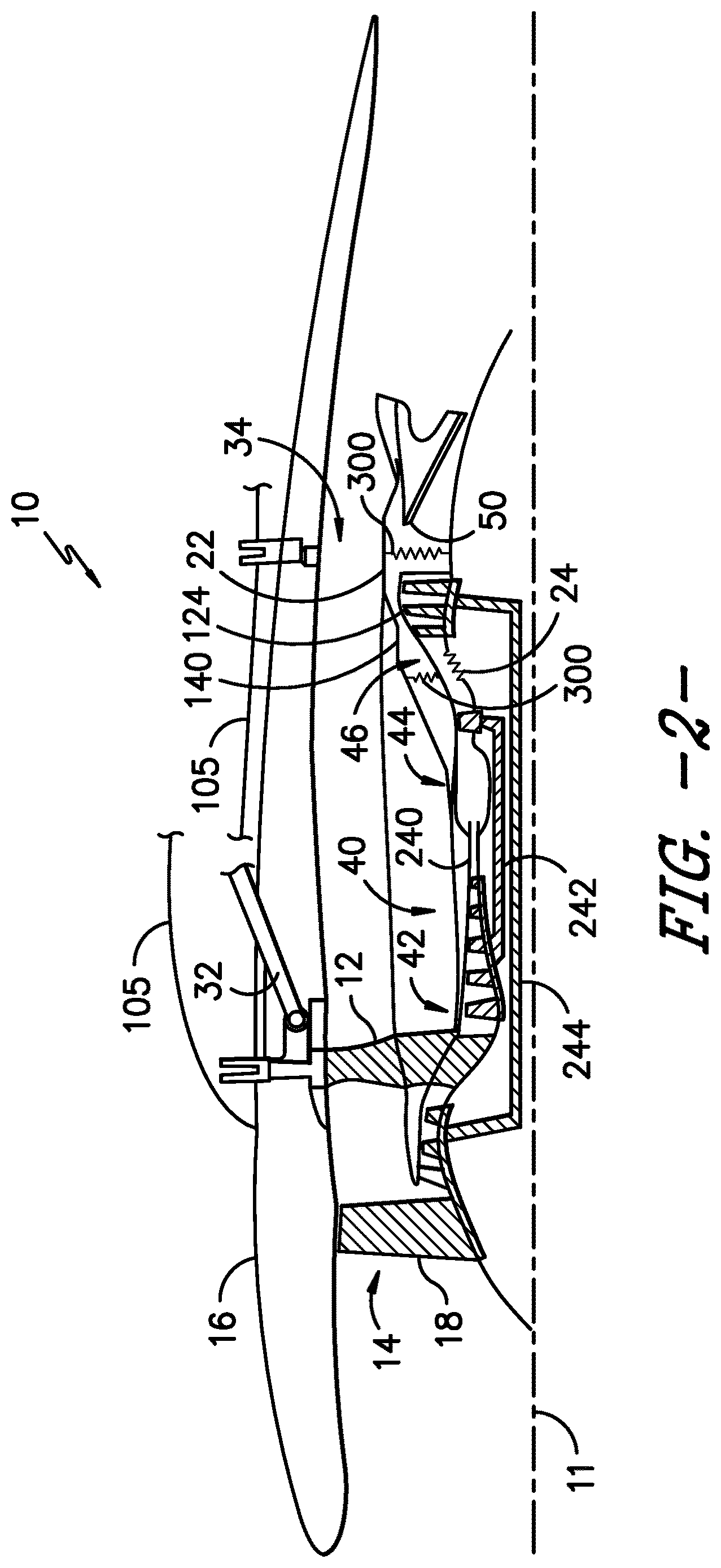 Patent US12618369 Figure 2 – Propulsion engine and cowl