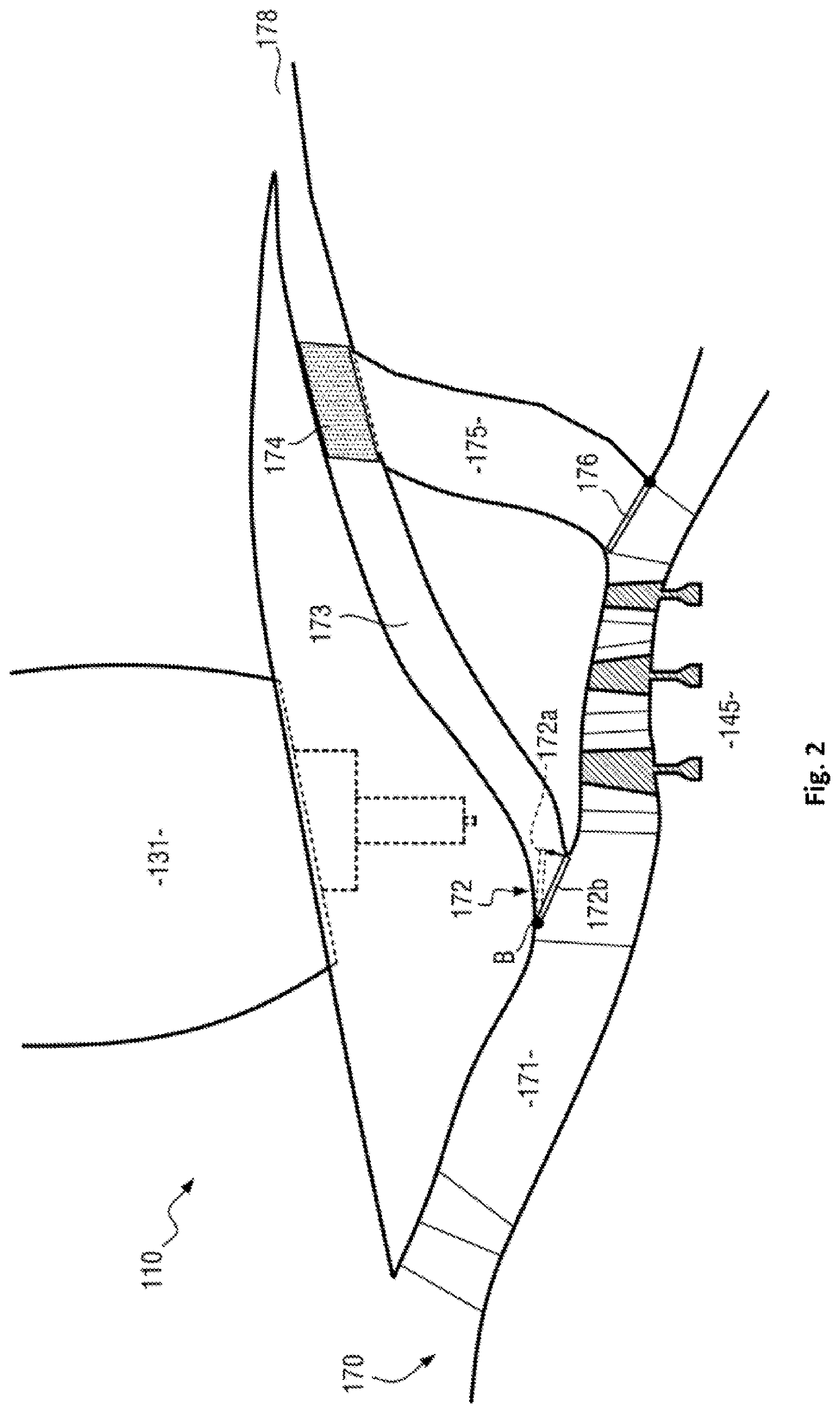 Patent US12618377 Figure 2 – Unducted propeller gas turbine comprising a cooling air channel and a variable bleed valve ejection channel