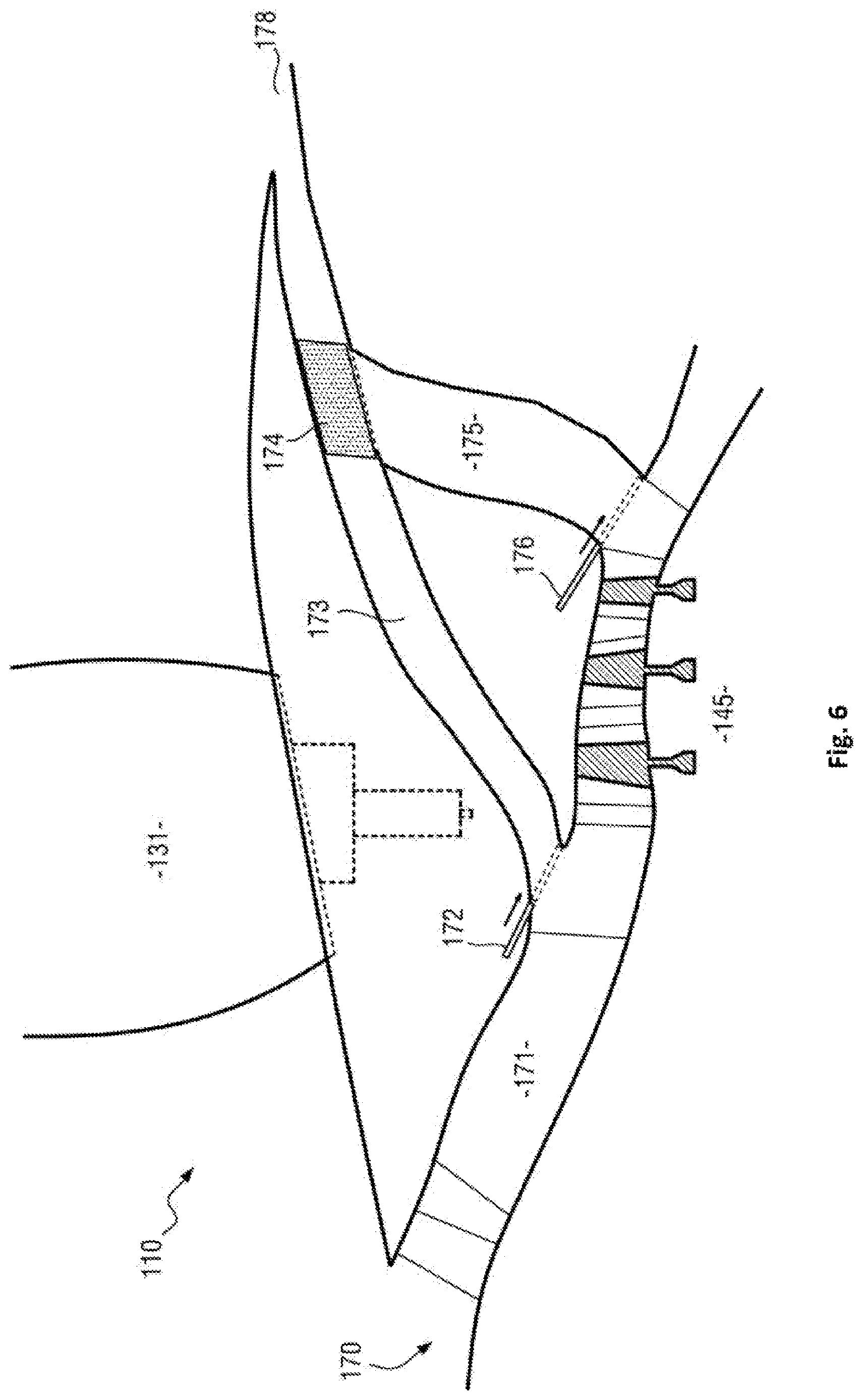 Patent US12618377 Figure 6 – Unducted propeller gas turbine comprising a cooling air channel and a variable bleed valve ejection channel