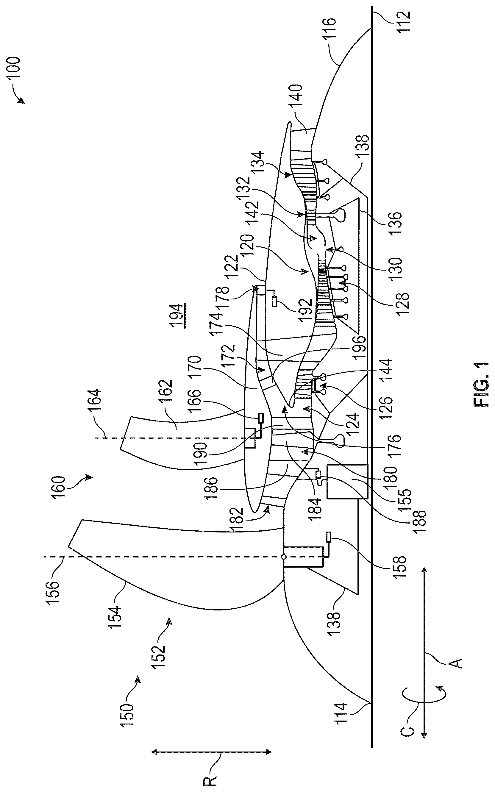 Patent US12618378 Figure 1 – Gas turbine engine