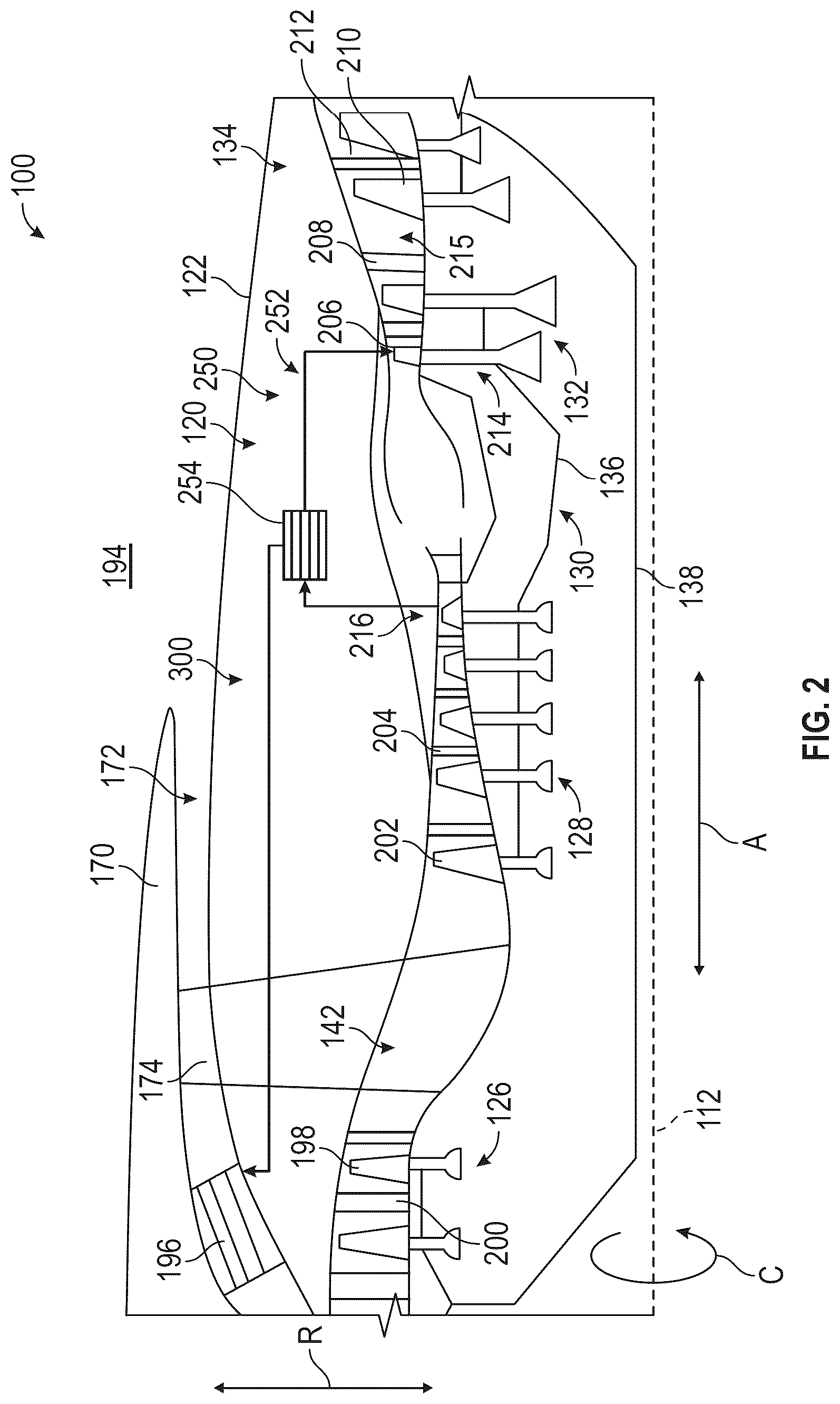 Patent US12618378 Figure 2 – Gas turbine engine