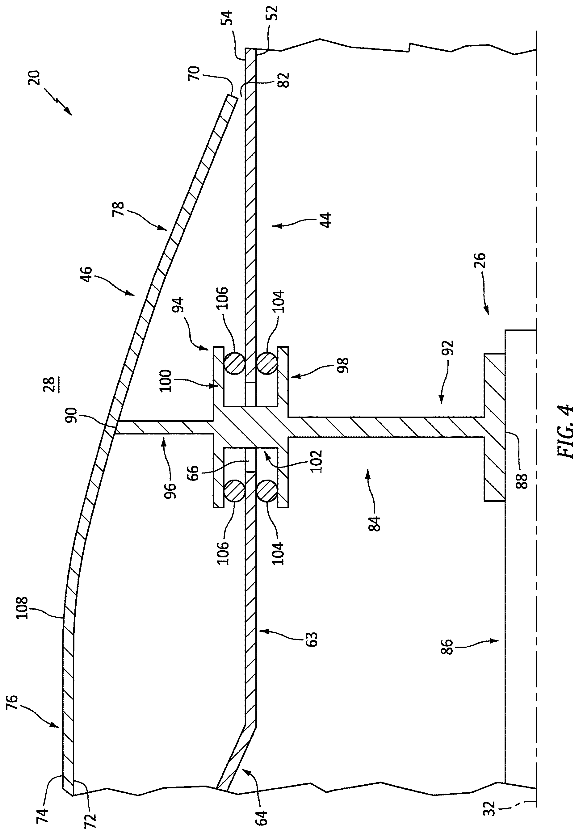 Patent US12618380 Figure 4 – Variable area nozzle for an aircraft engine