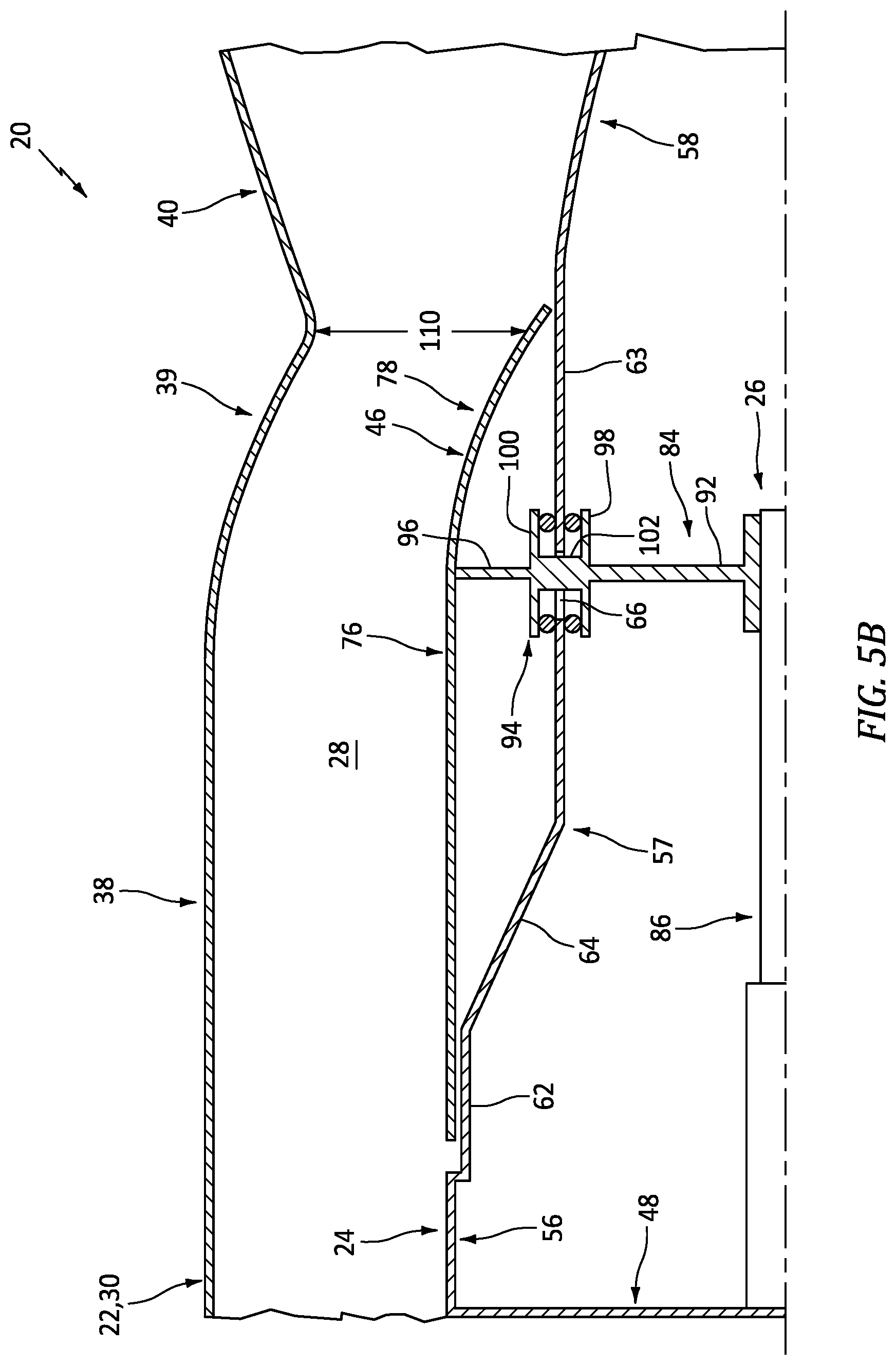 Patent US12618380 Figure 6 – Variable area nozzle for an aircraft engine