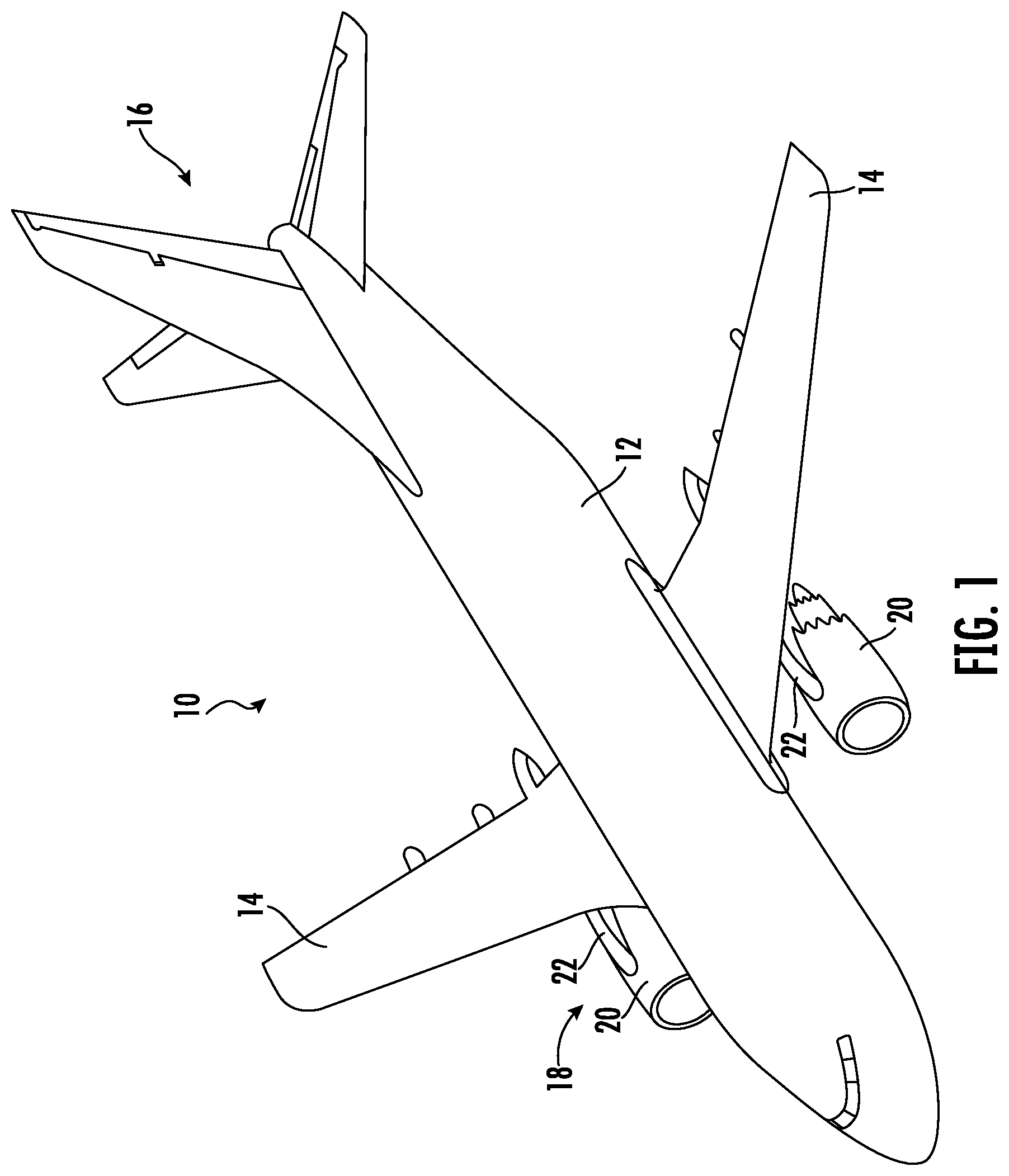Patent US12618381 Figure 1 – Gas turbine exhaust nozzle noise abatement