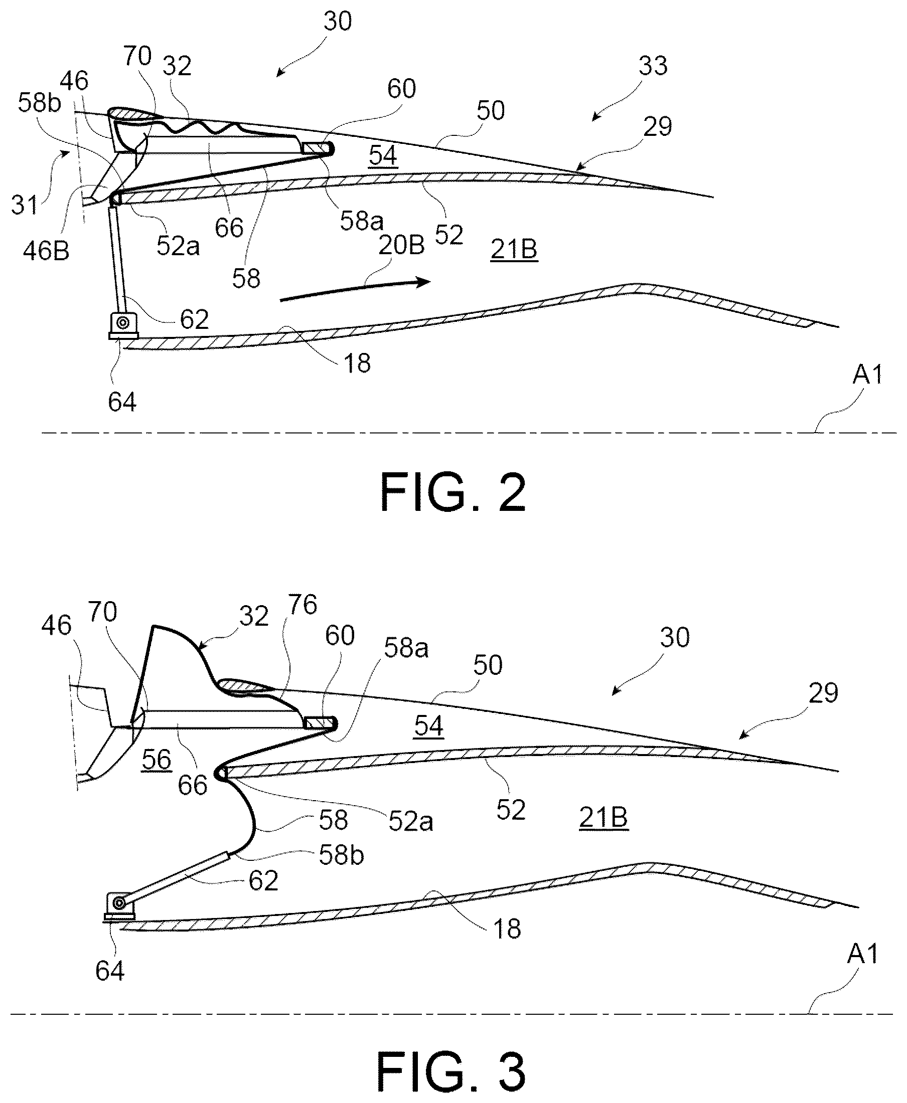 Patent US12618382 Figure 2 – Thrust reverser comprising at least one deployable deflecting membrane