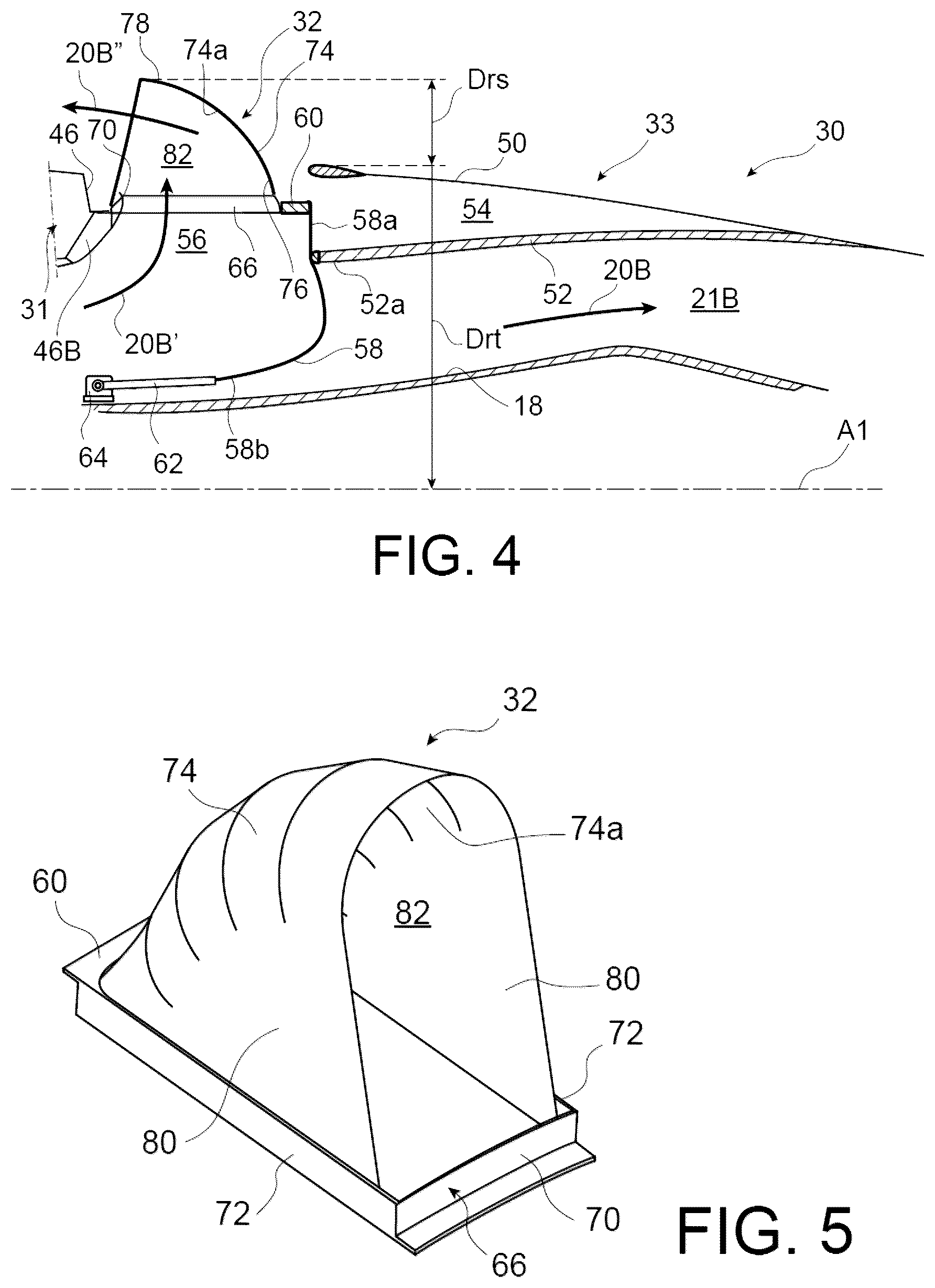 Patent US12618382 Figure 3 – Thrust reverser comprising at least one deployable deflecting membrane