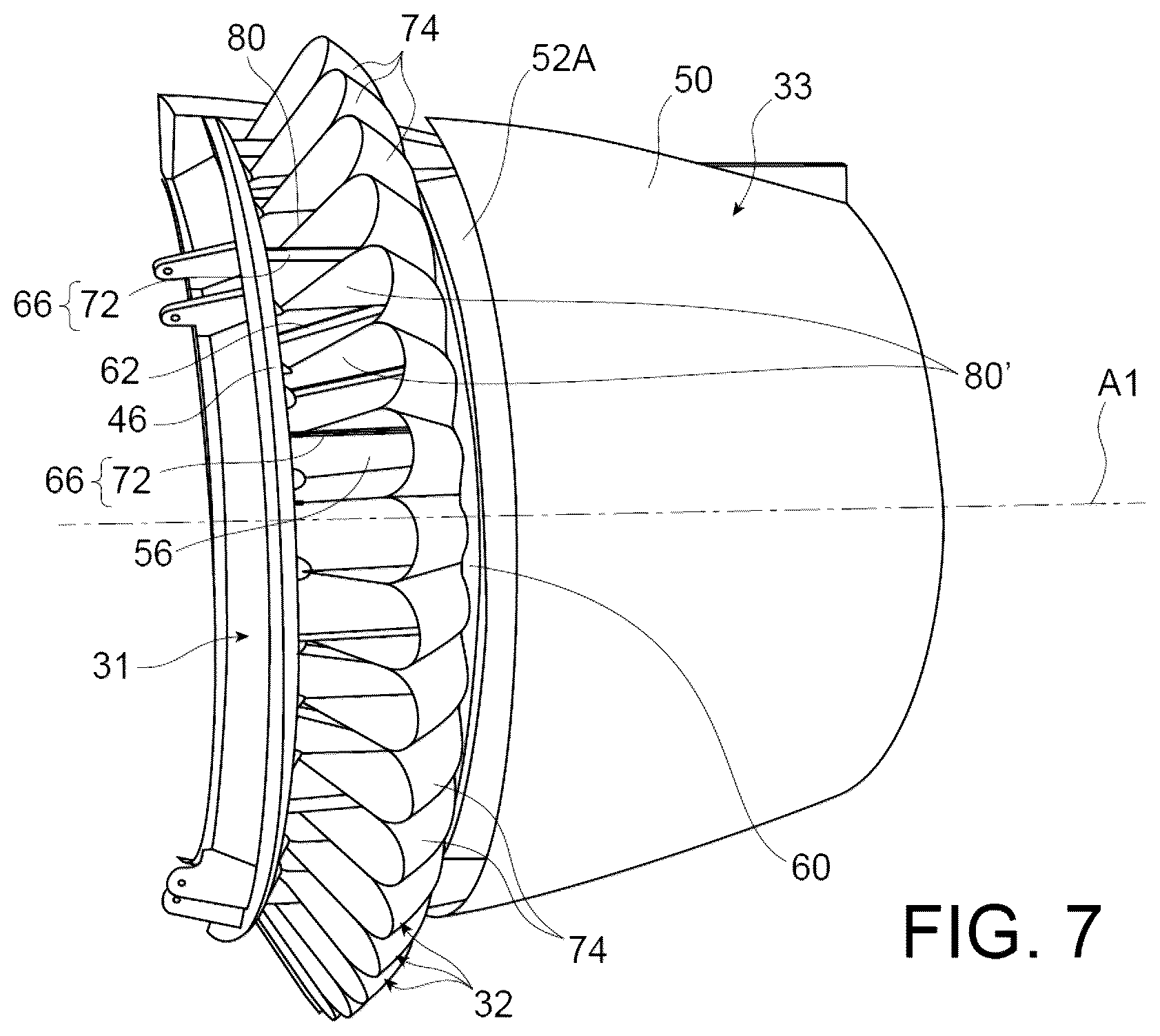Patent US12618382 Figure 6 – Thrust reverser comprising at least one deployable deflecting membrane
