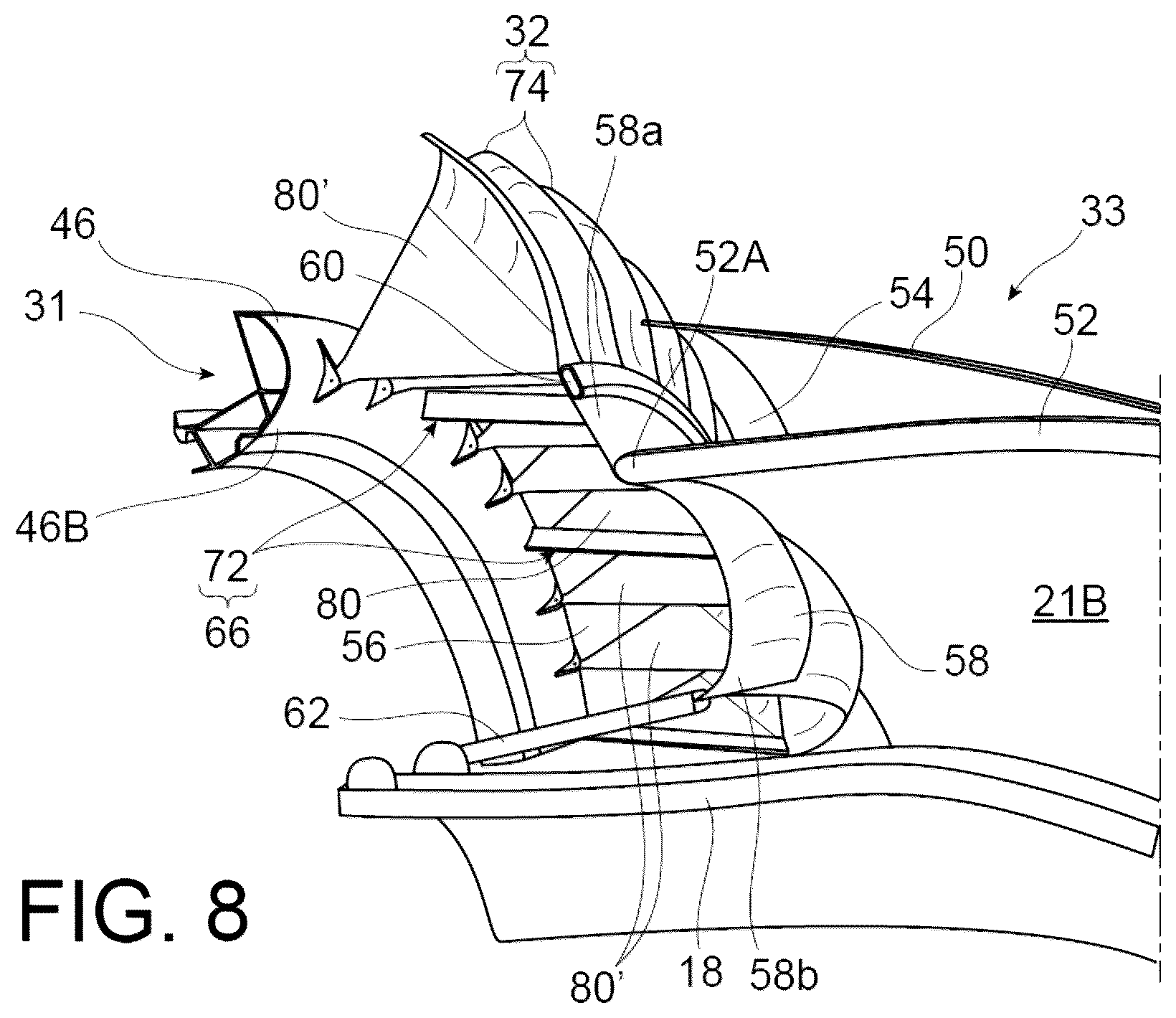 Patent US12618382 Figure 7 – Thrust reverser comprising at least one deployable deflecting membrane