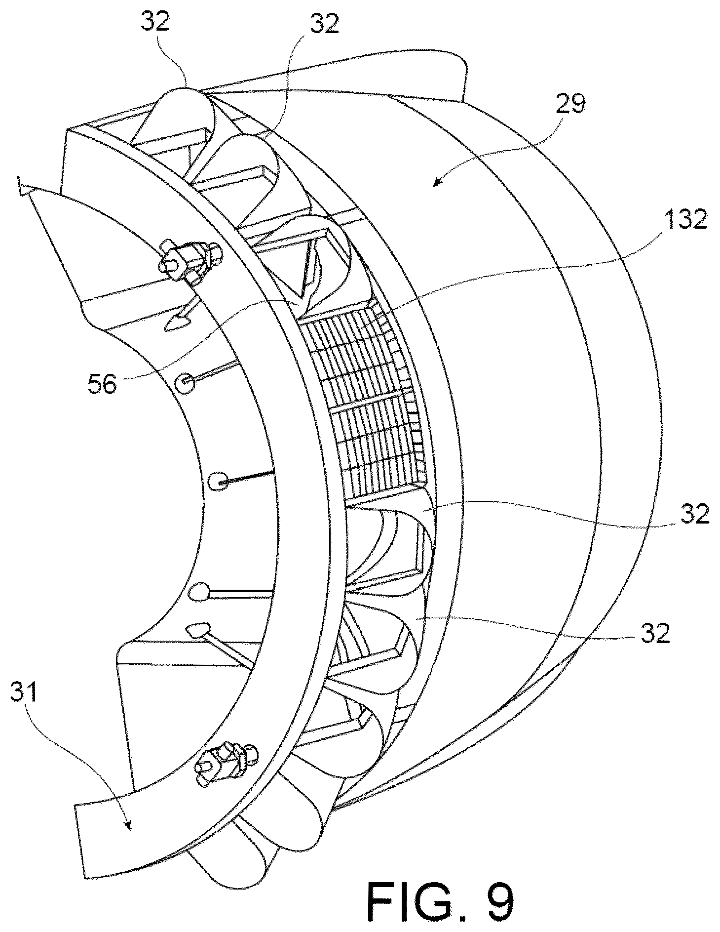 Patent US12618382 Figure 9 – Thrust reverser comprising at least one deployable deflecting membrane