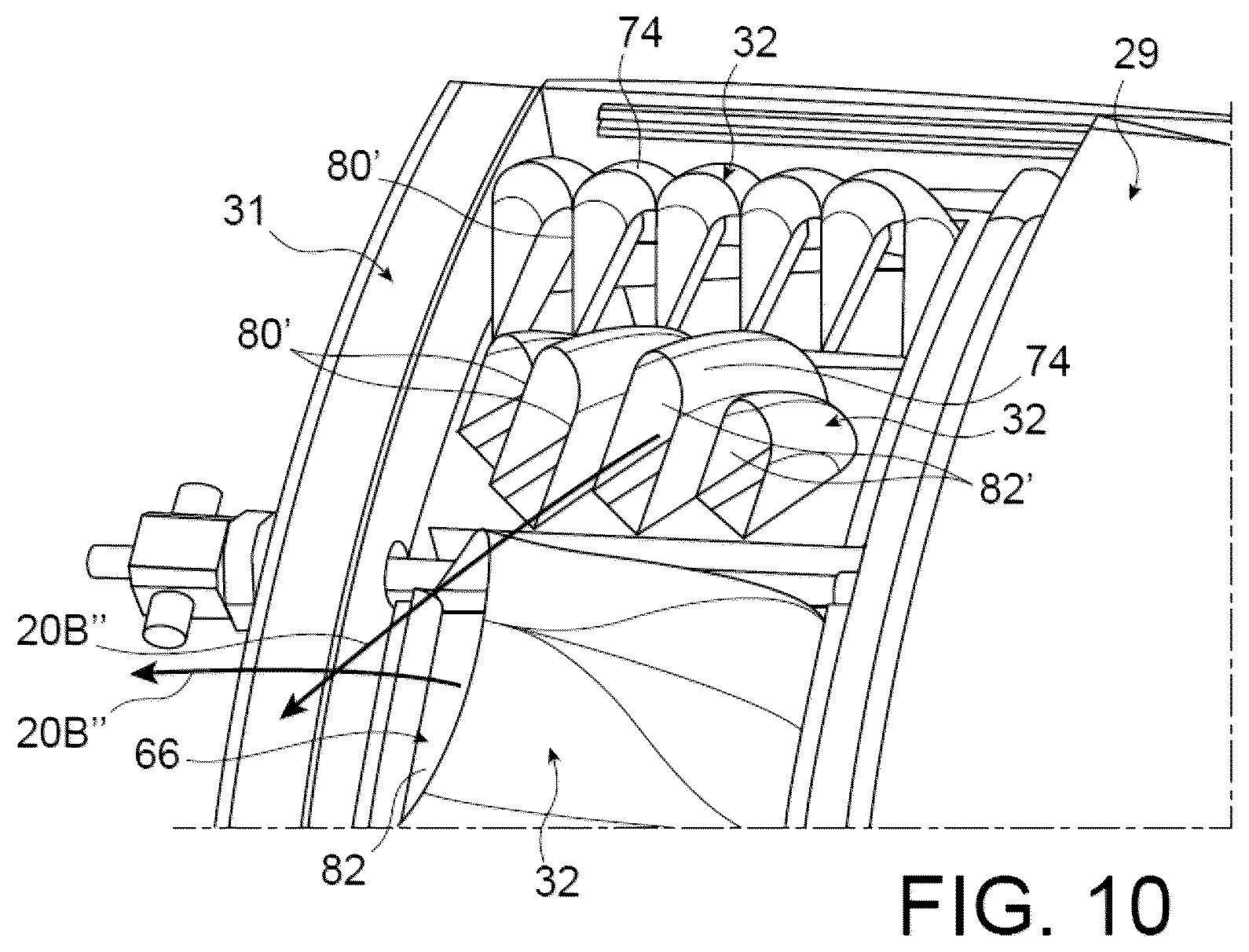 Patent US12618382 Figure 10 – Thrust reverser comprising at least one deployable deflecting membrane