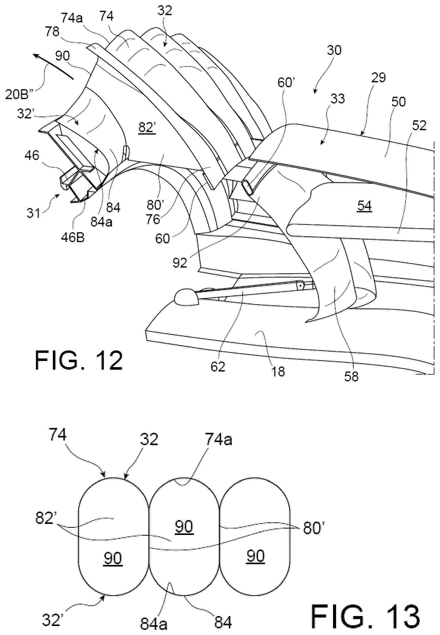 Patent US12618382 Figure 12 – Thrust reverser comprising at least one deployable deflecting membrane