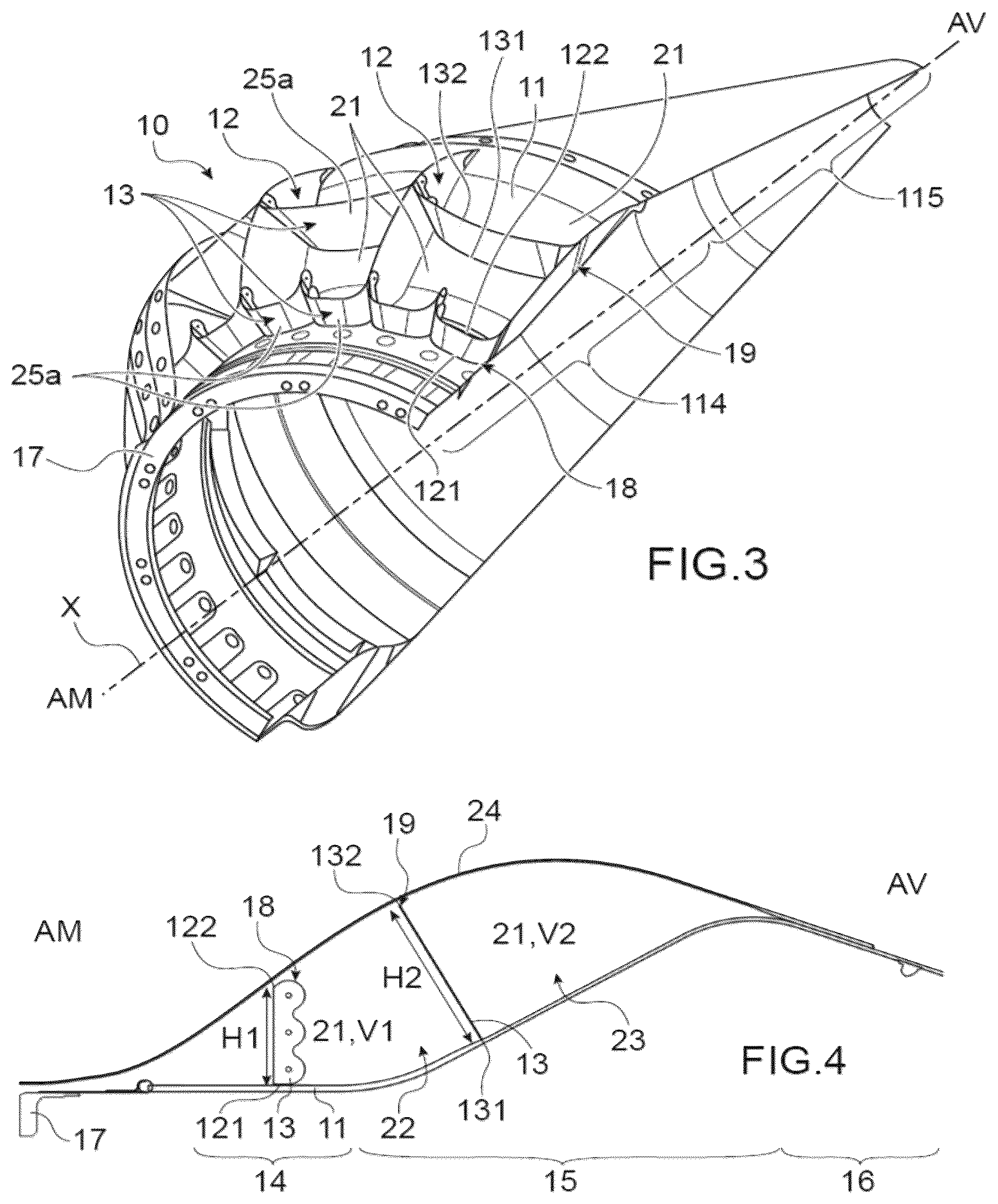 Patent US12618383 Figure 2 – Assembly for an exhaust cone of an aircraft turbomachine