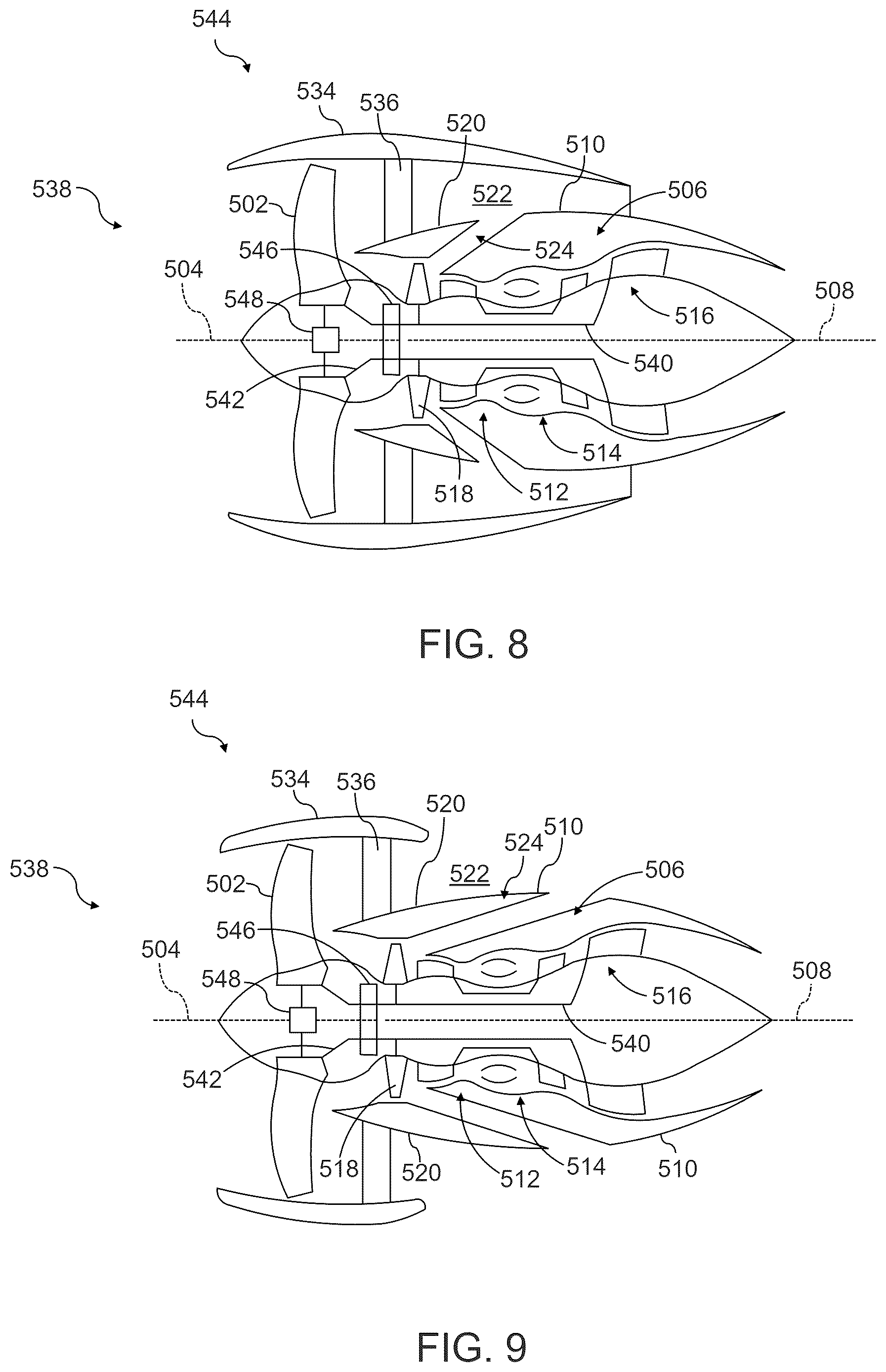 Patent US12618384 Figure 17 – Gas turbine engine having a bypass passage, a fan duct, and a core duct
