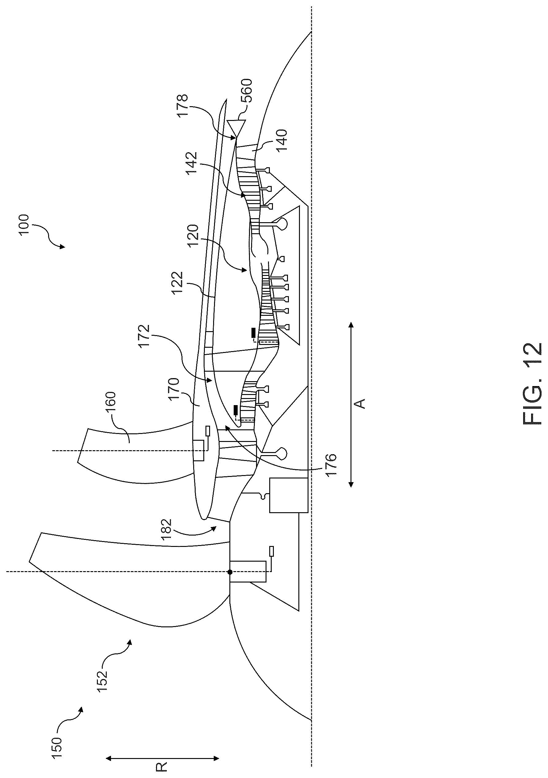 Patent US12618384 Figure 20 – Gas turbine engine having a bypass passage, a fan duct, and a core duct