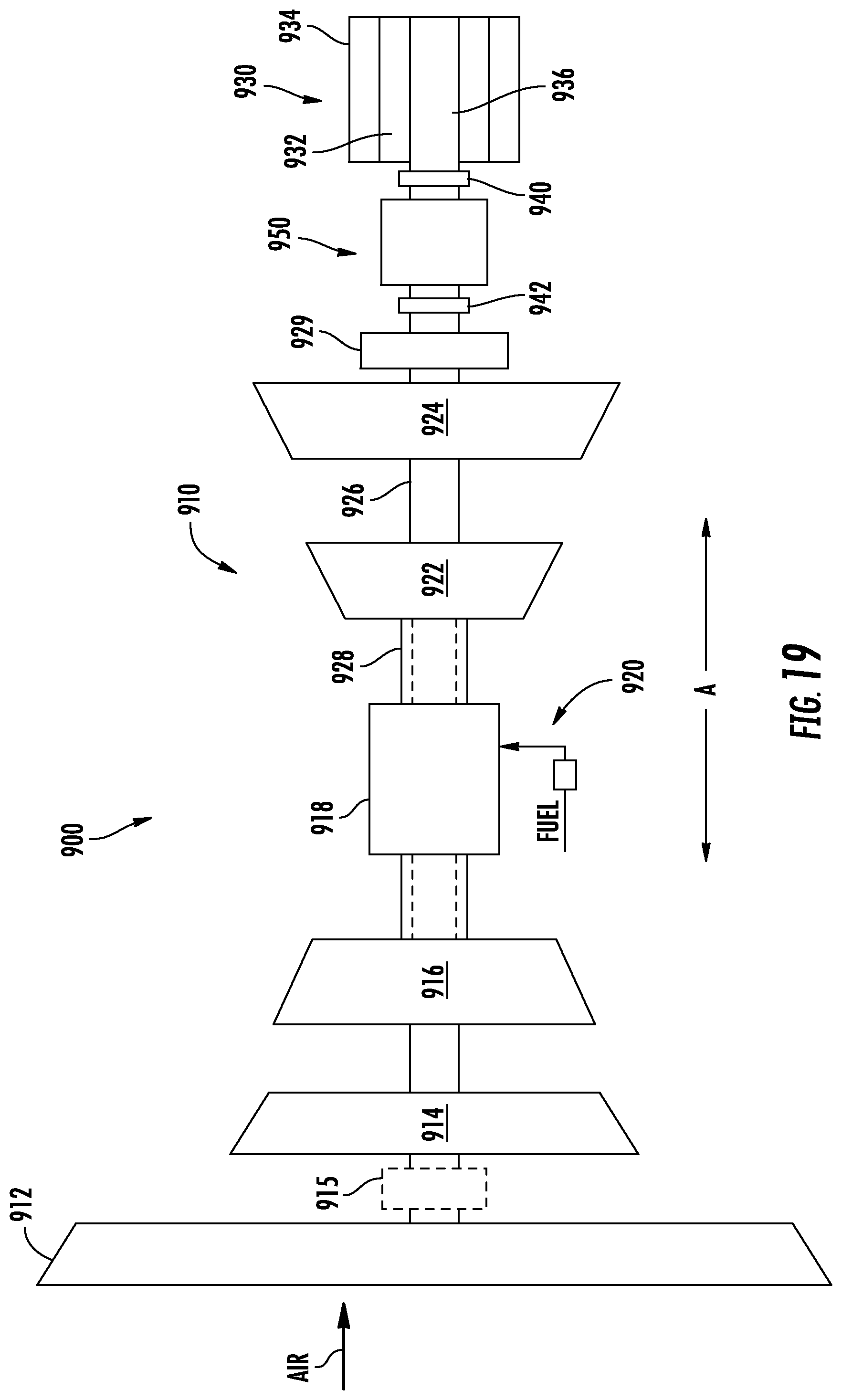 Patent US12618385 Figure 16 – Hybrid-electric propulsion system equipped with a coupler for switching between modes of operation