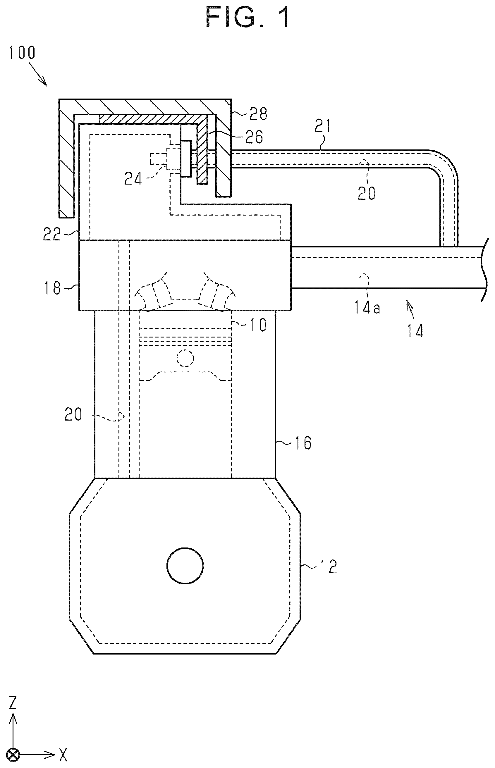 Patent US12618386 Figure 1 – Internal combustion engine