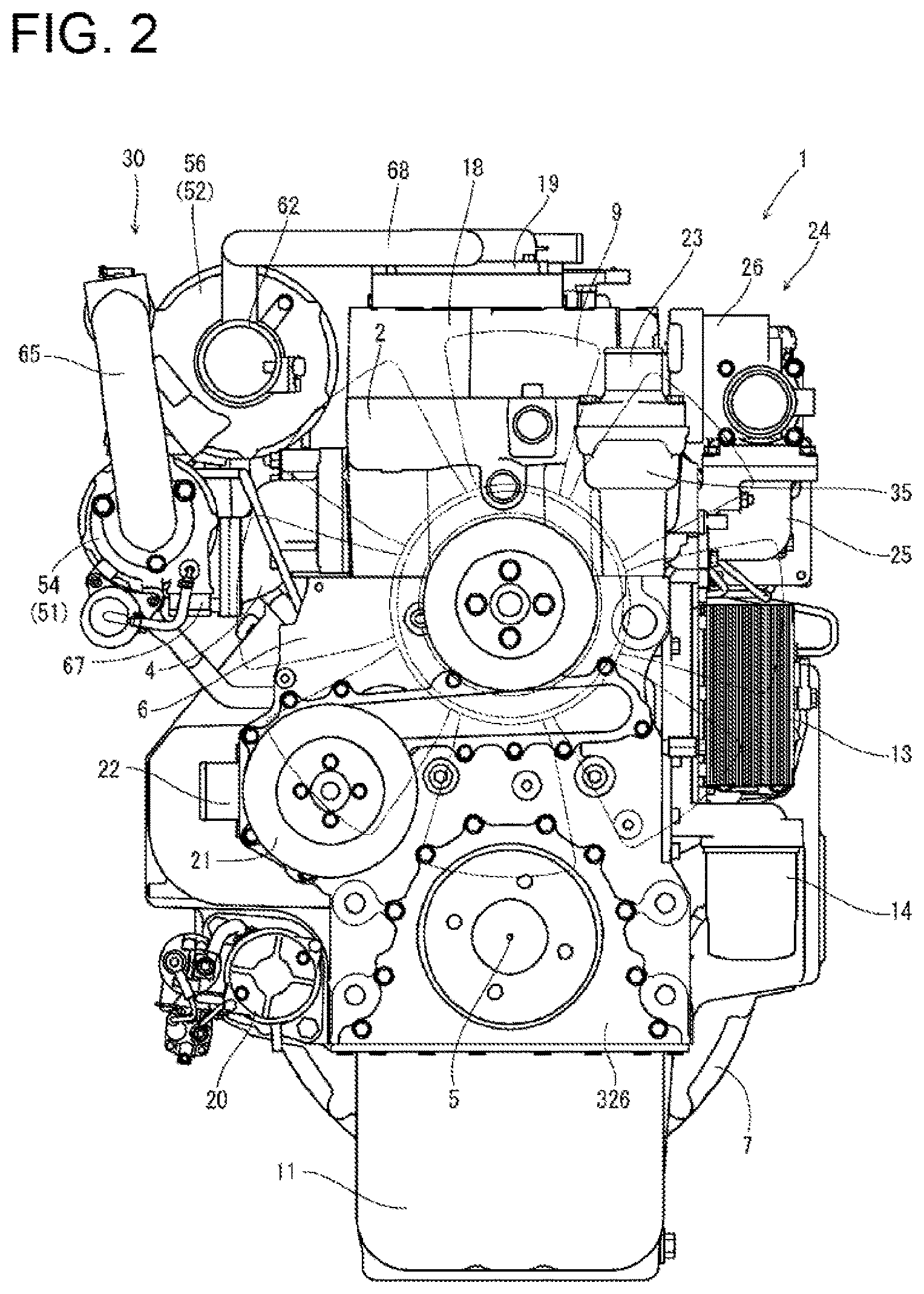 Patent US12618388 Figure 2 – Engine device