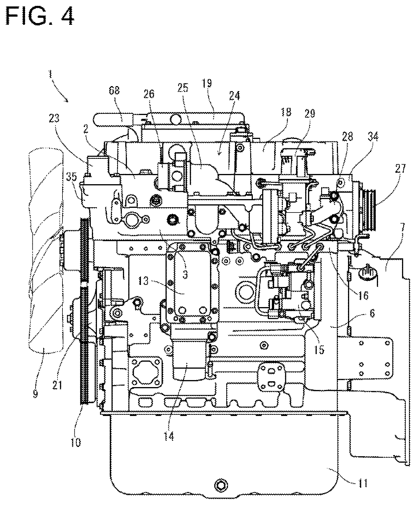 Patent US12618388 Figure 4 – Engine device