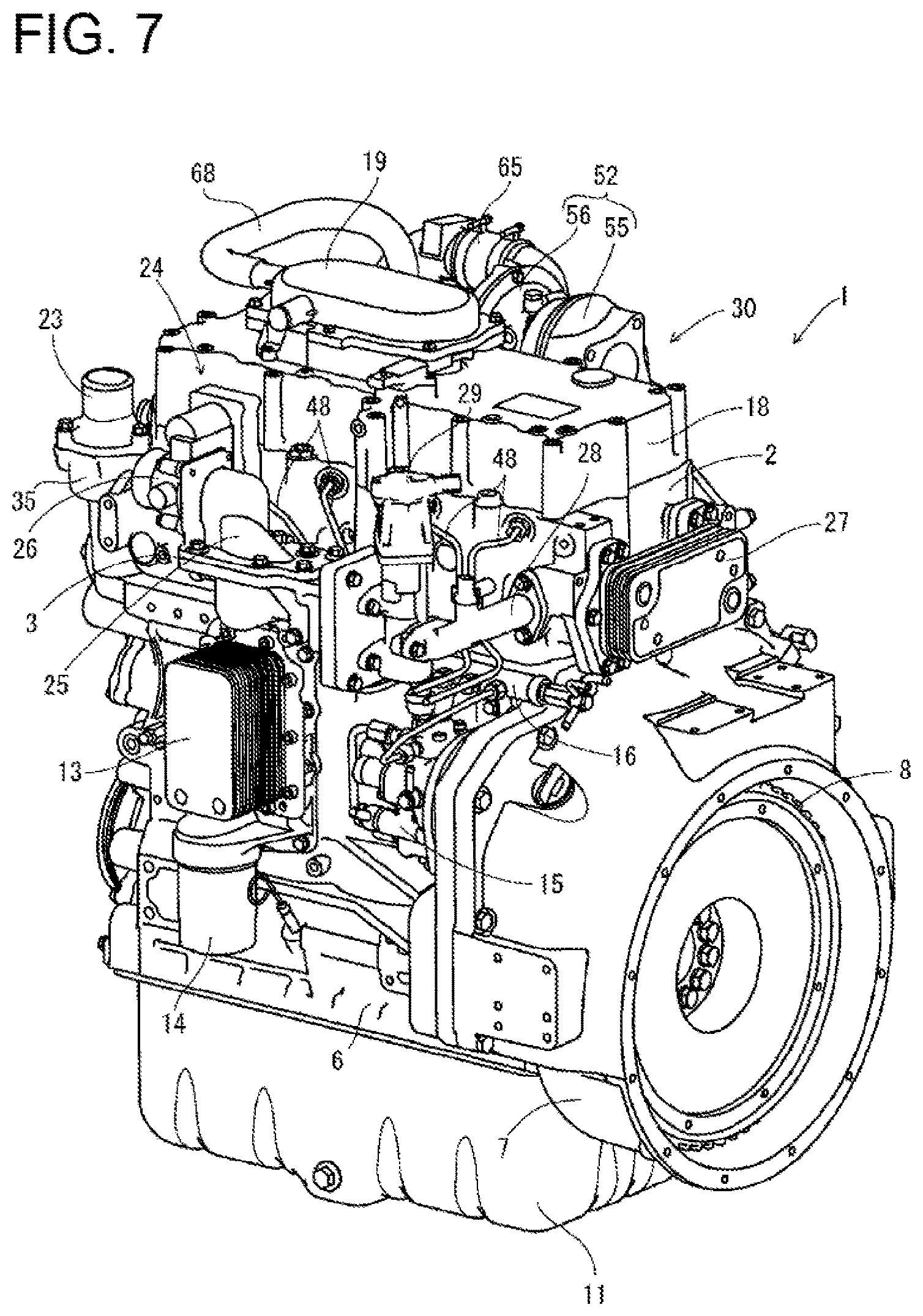Patent US12618388 Figure 7 – Engine device