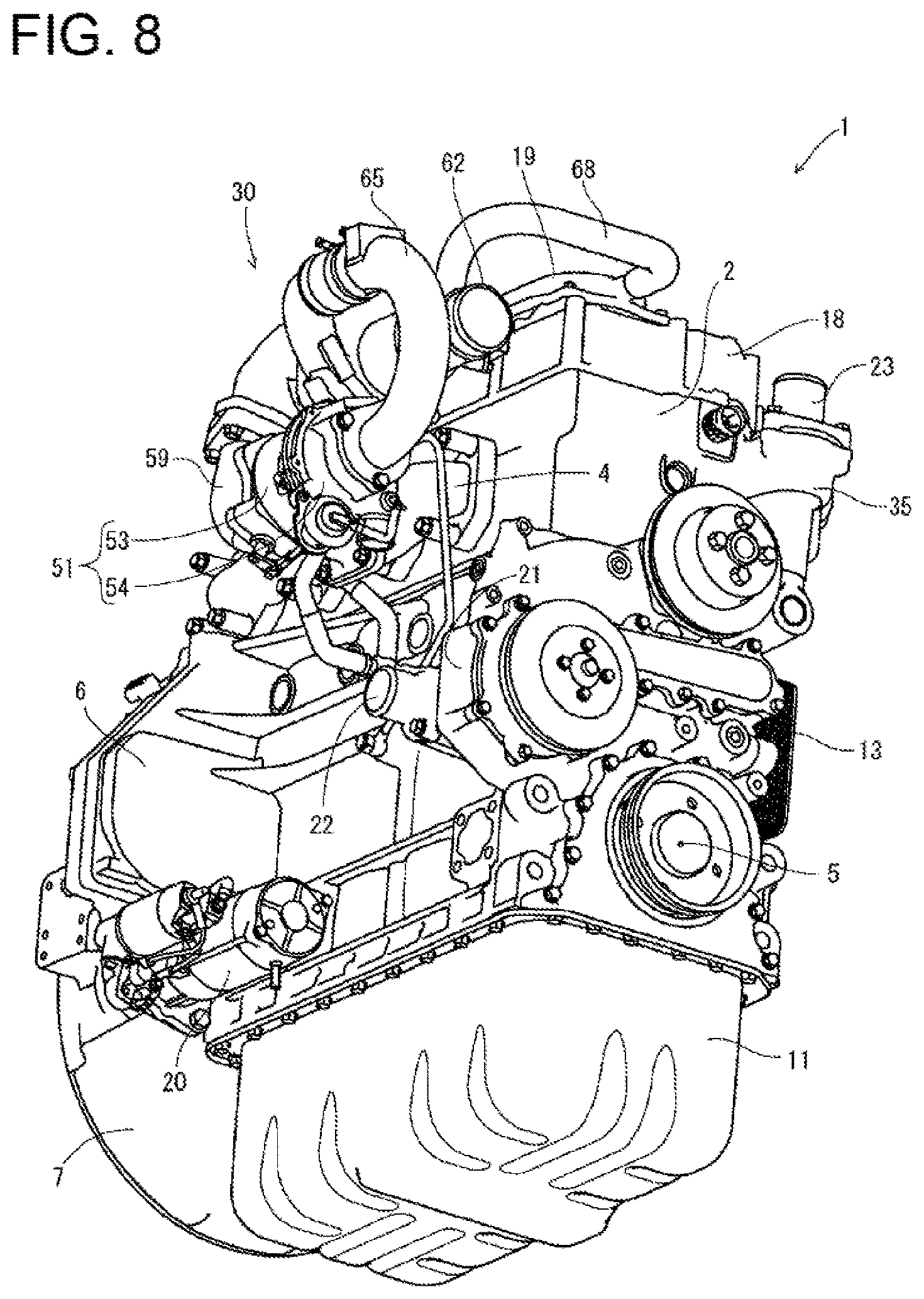 Patent US12618388 Figure 8 – Engine device