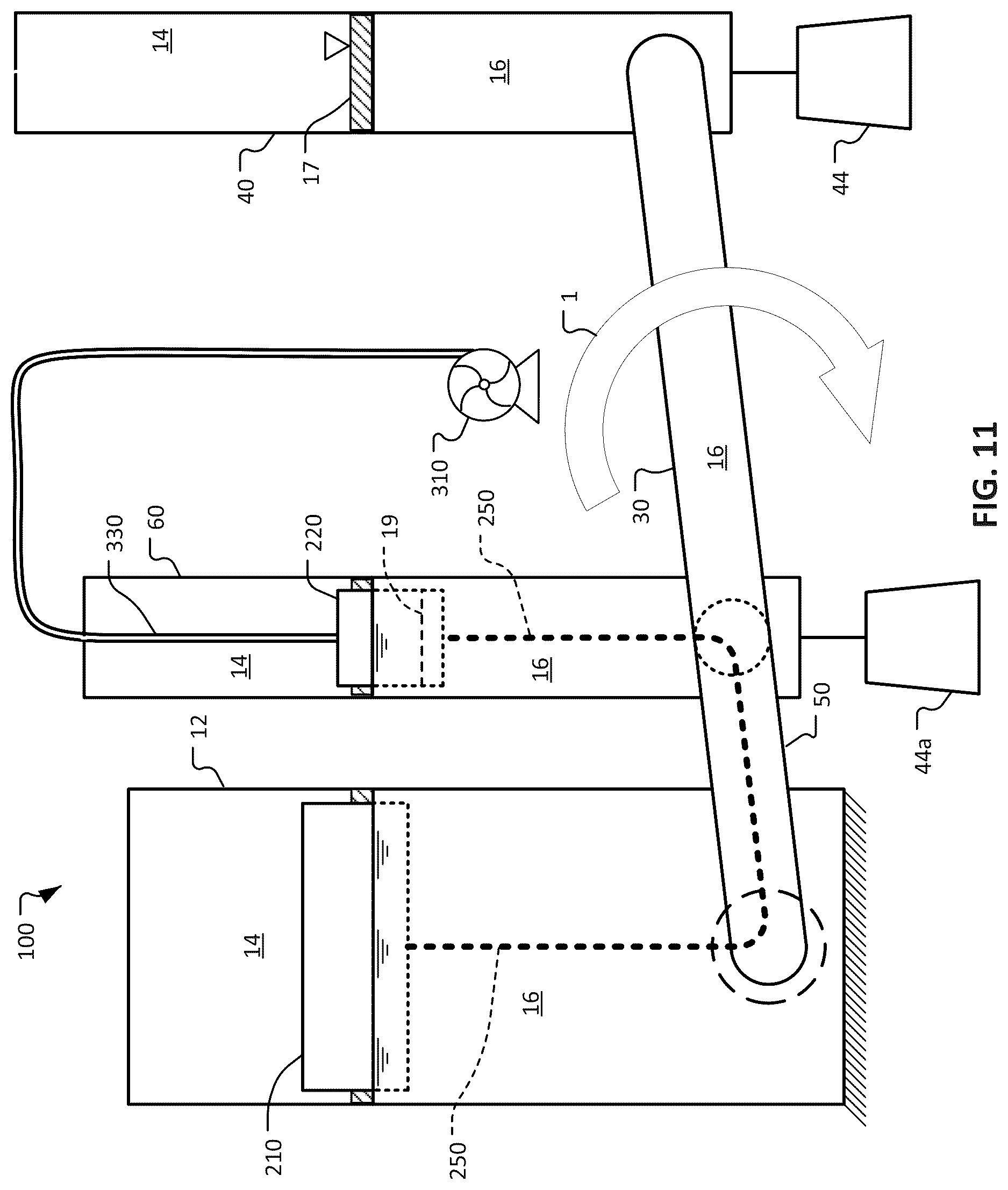 Patent US12618392 Figure 11 – Communicating fluid vessel engine systems