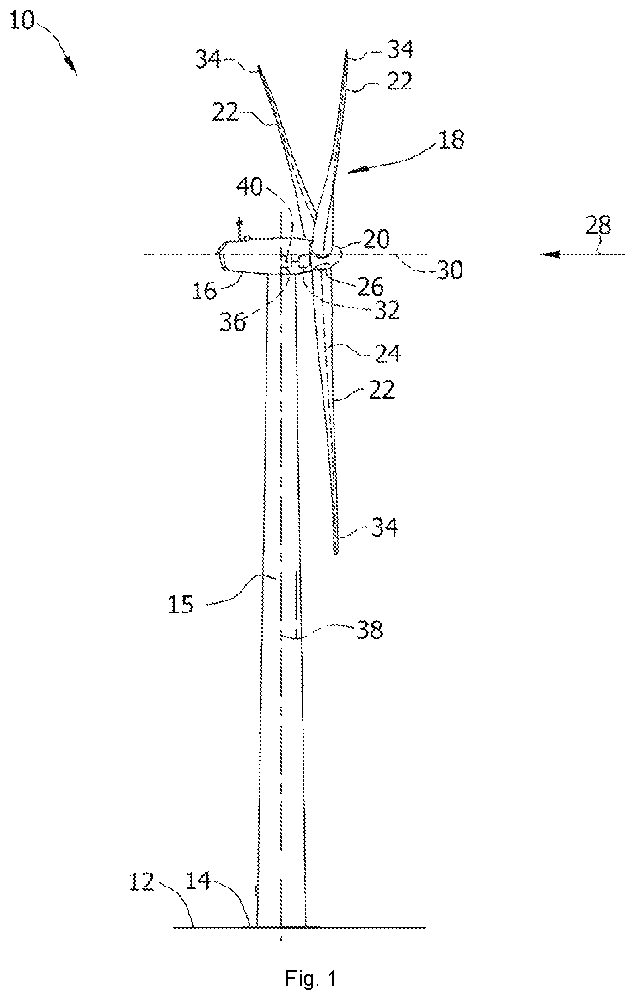 Patent US12618393 Figure 1 – Determination of oscillation frequencies of wind turbines and related methods