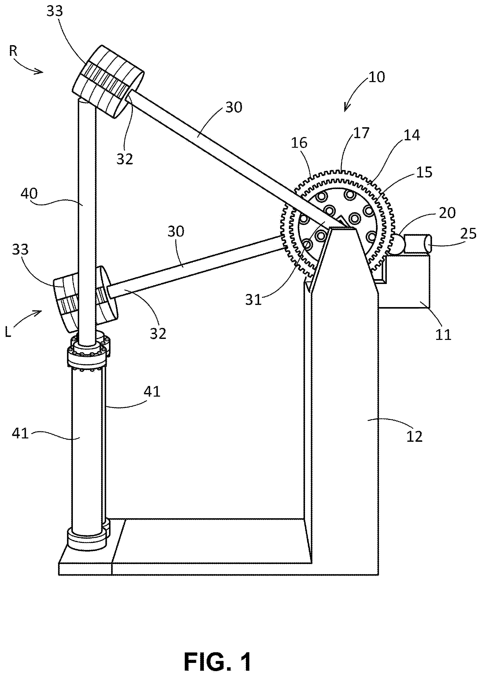 Patent US12618396 Figure 1 – Gravity driven power generator