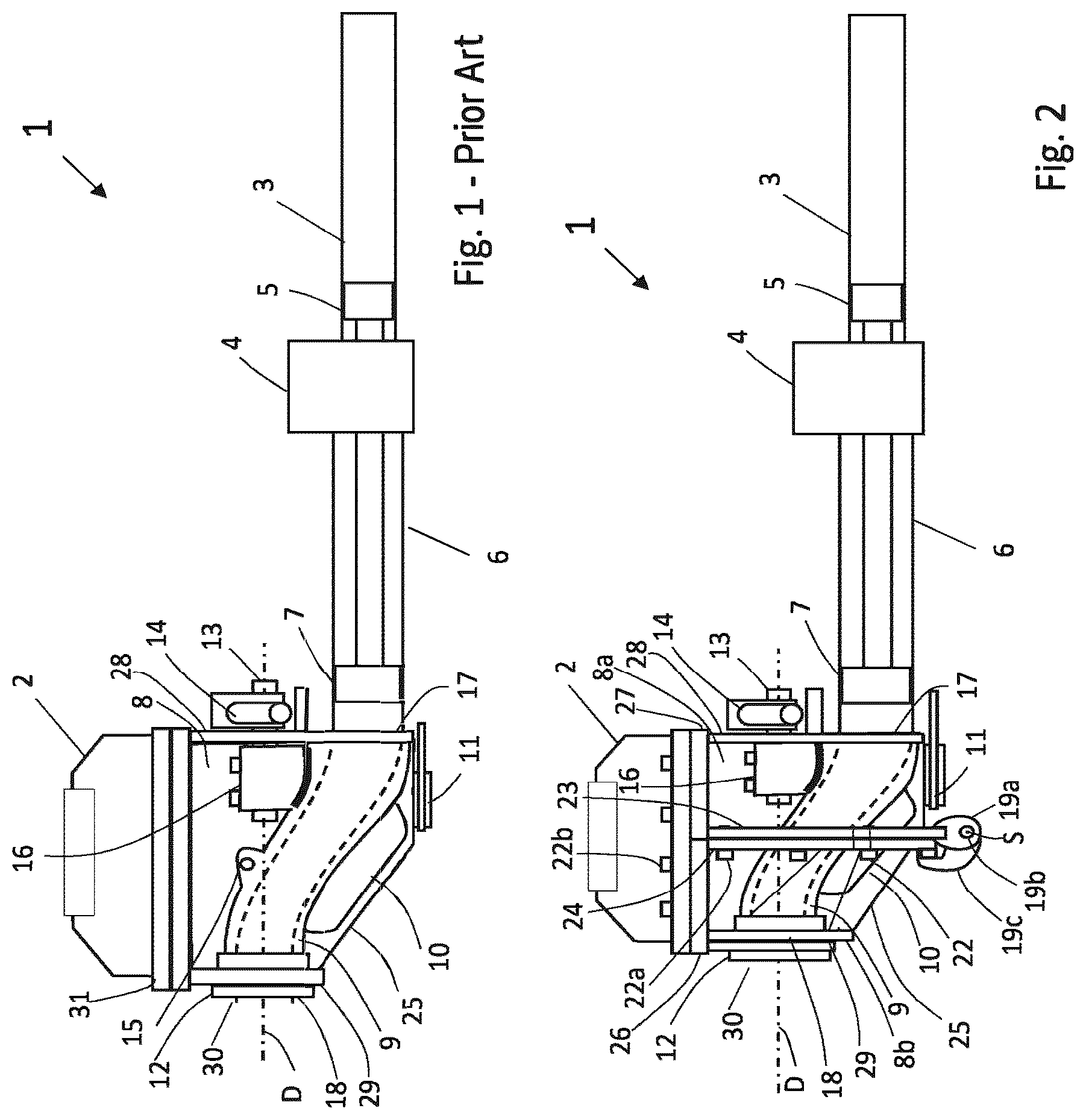 Patent US12618397 Figure 1 – Pipe diverter valve housing for a thick matter pump and thick matter pump
