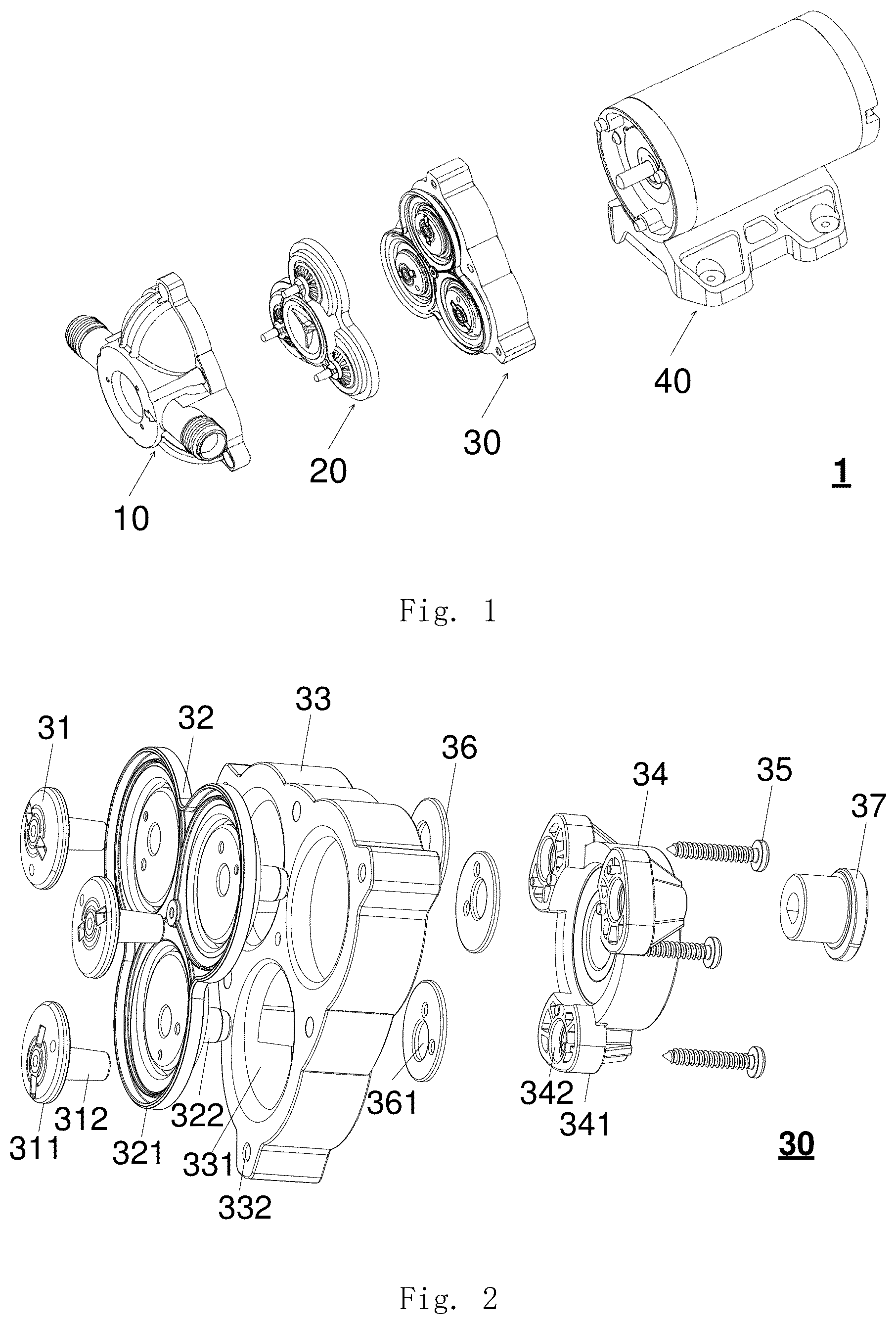 Patent US12618401 Figure 1 – Diaphragm assembly and diaphragm pump