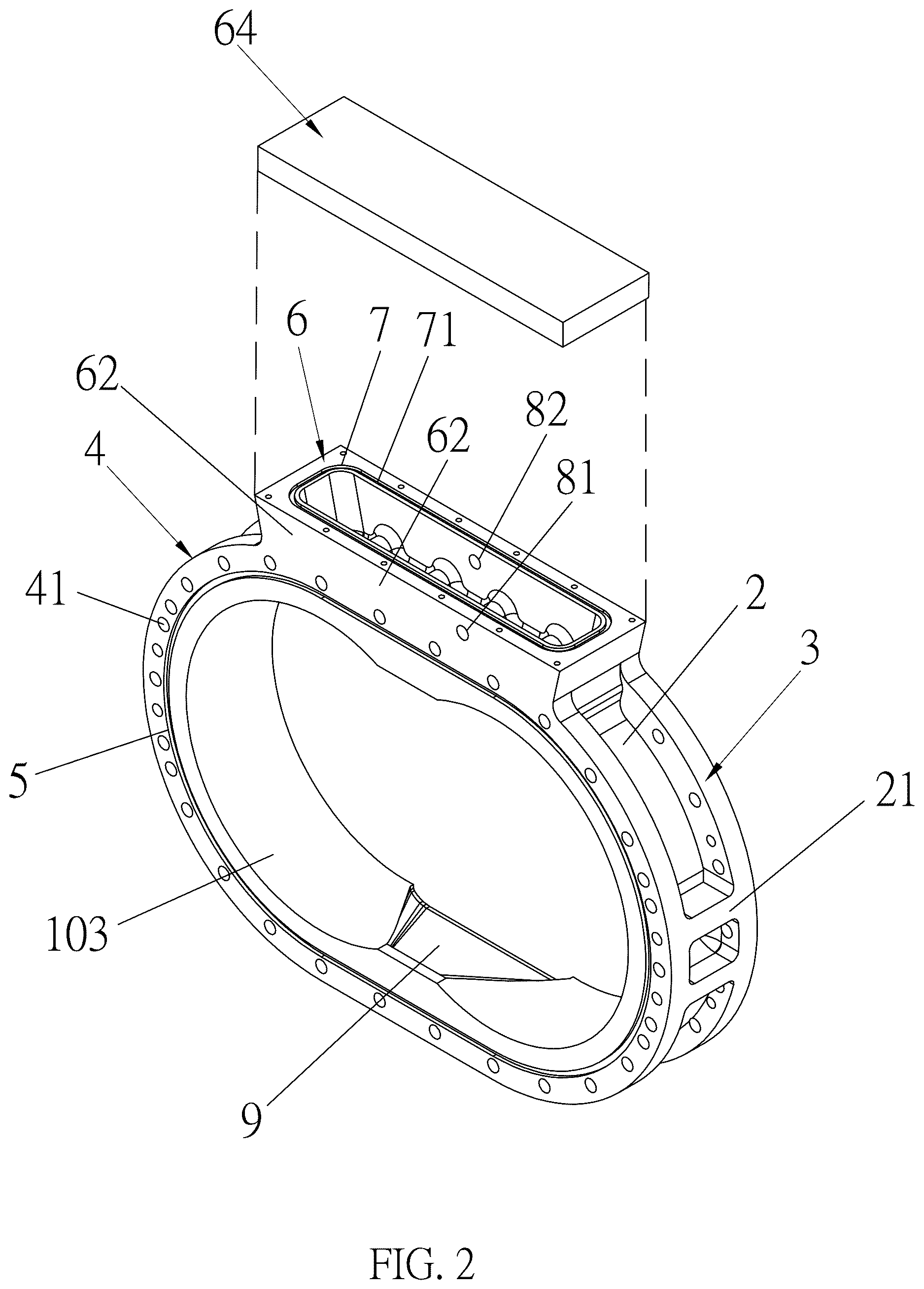 Patent US12618407 Figure 2 – Connecting ring of a root vacuum pump