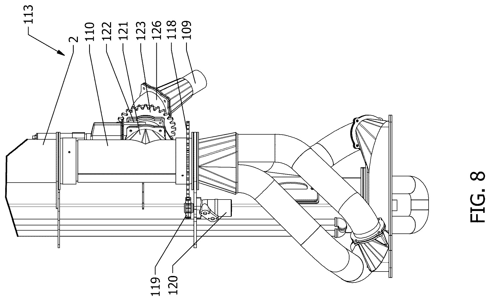 Patent US12618412 Figure 9 – Pump for immersion within a fluid reservoir