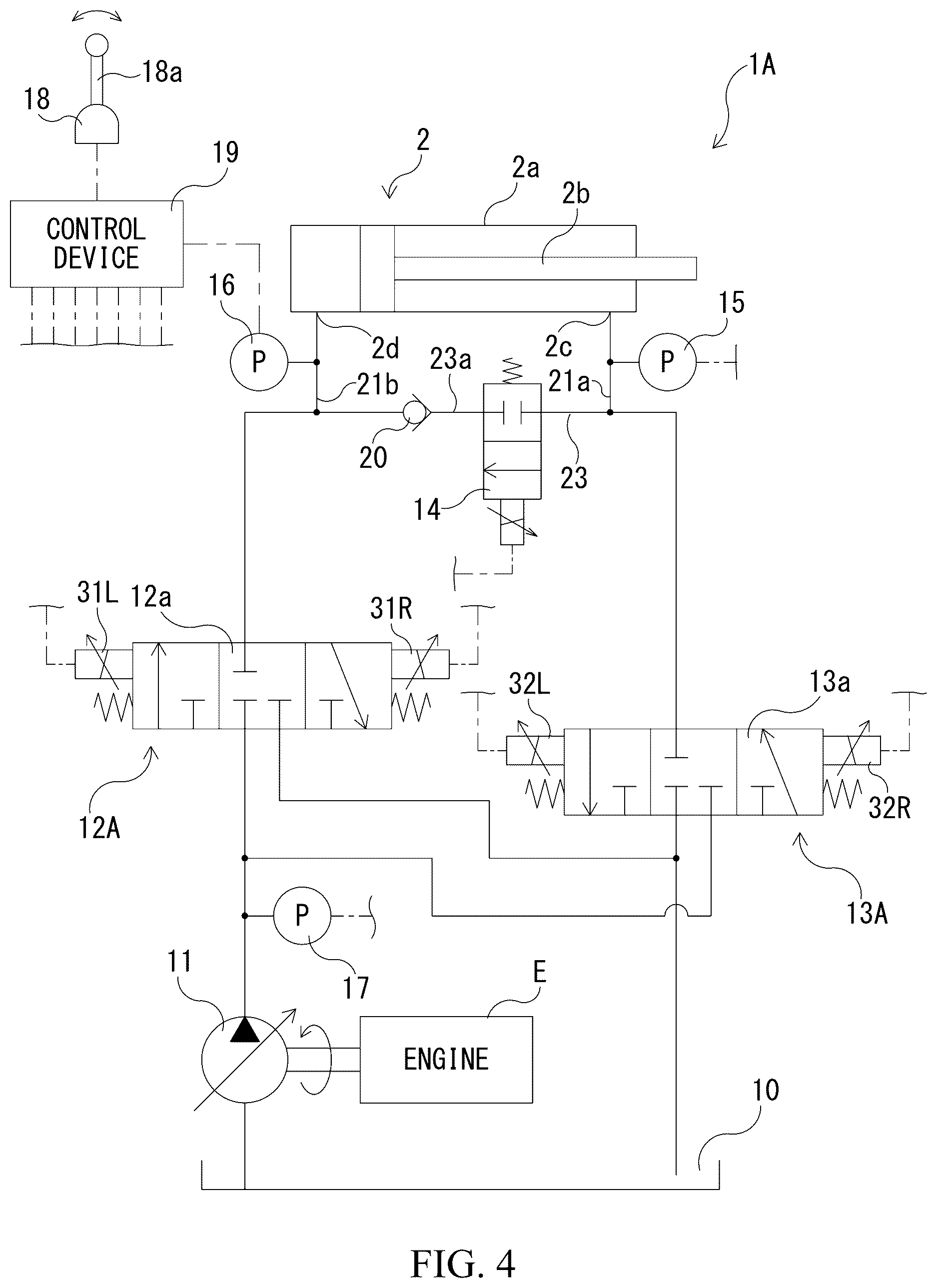 Patent US12618421 Figure 4 – Hydraulic drive system